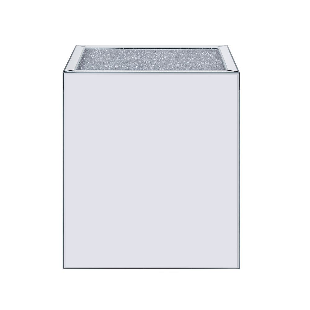 Noralie - End Table With Open Storage Compartment - Clear Glass, Mirrored & Faux Diamonds - Urban Living Furniture (Los Angeles, CA)