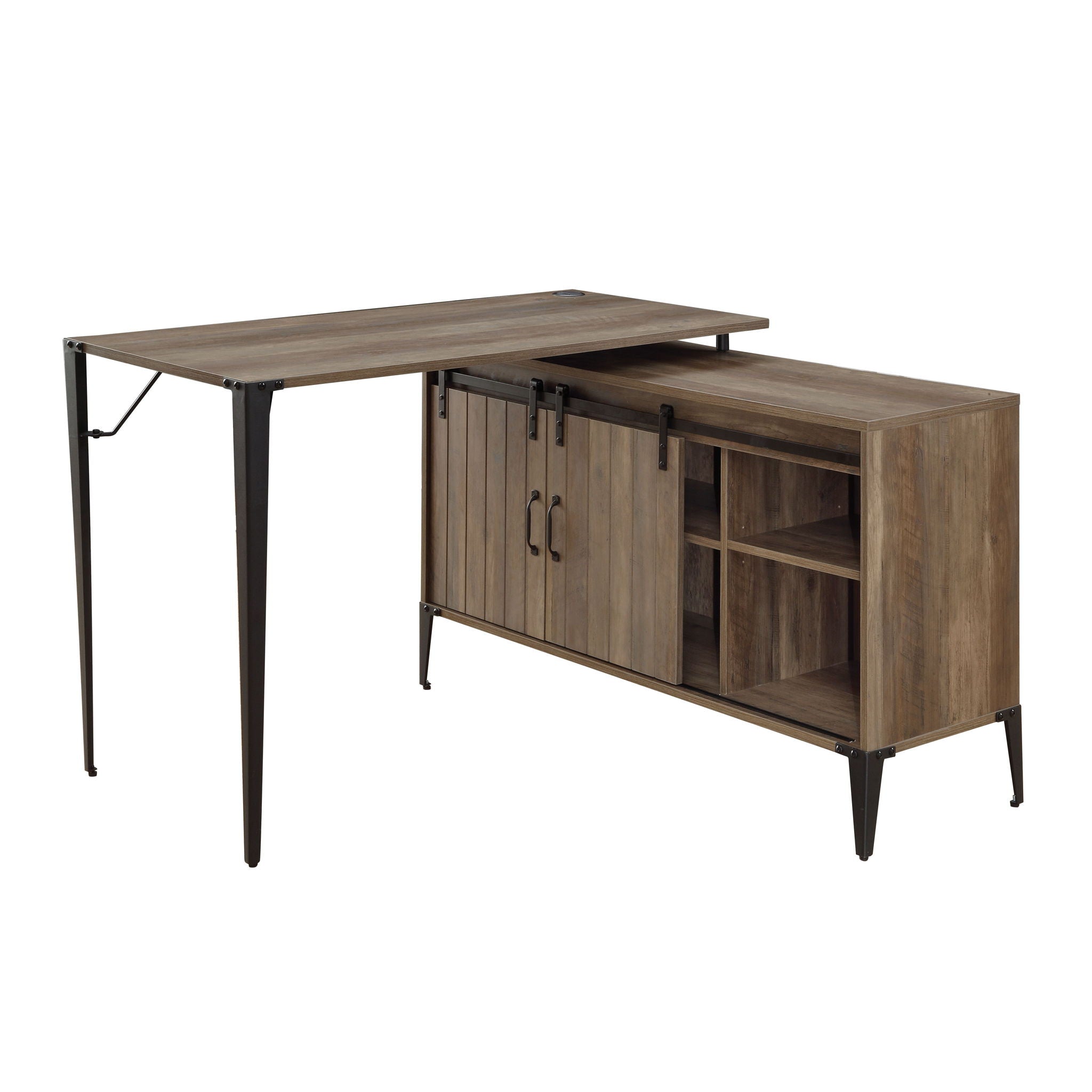 Zakwani - 48" Writing Desk - Rustic Oak & Black
