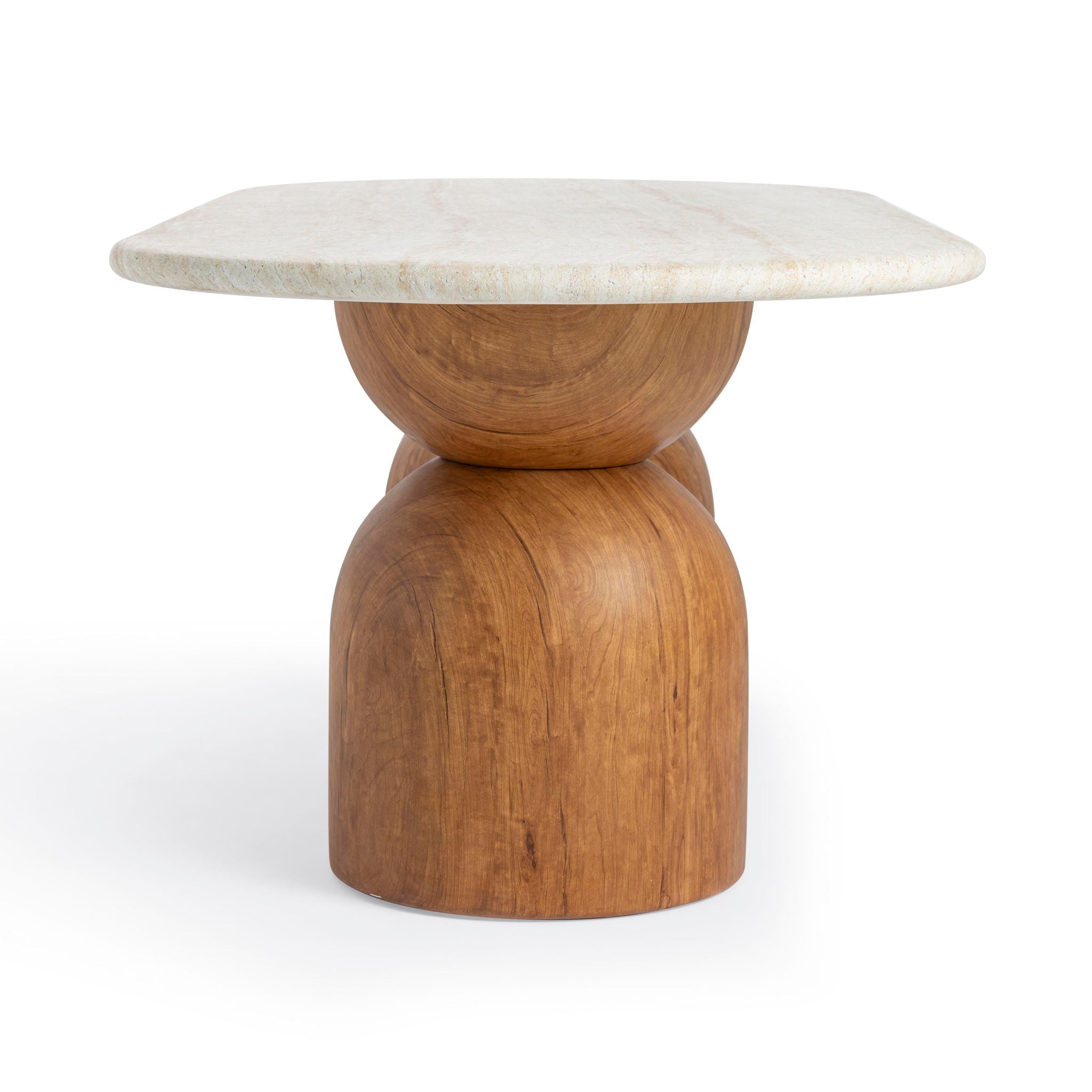 Cynthia - 87" Indoor / Outdoor Long Dining Table - Brown / Travertine