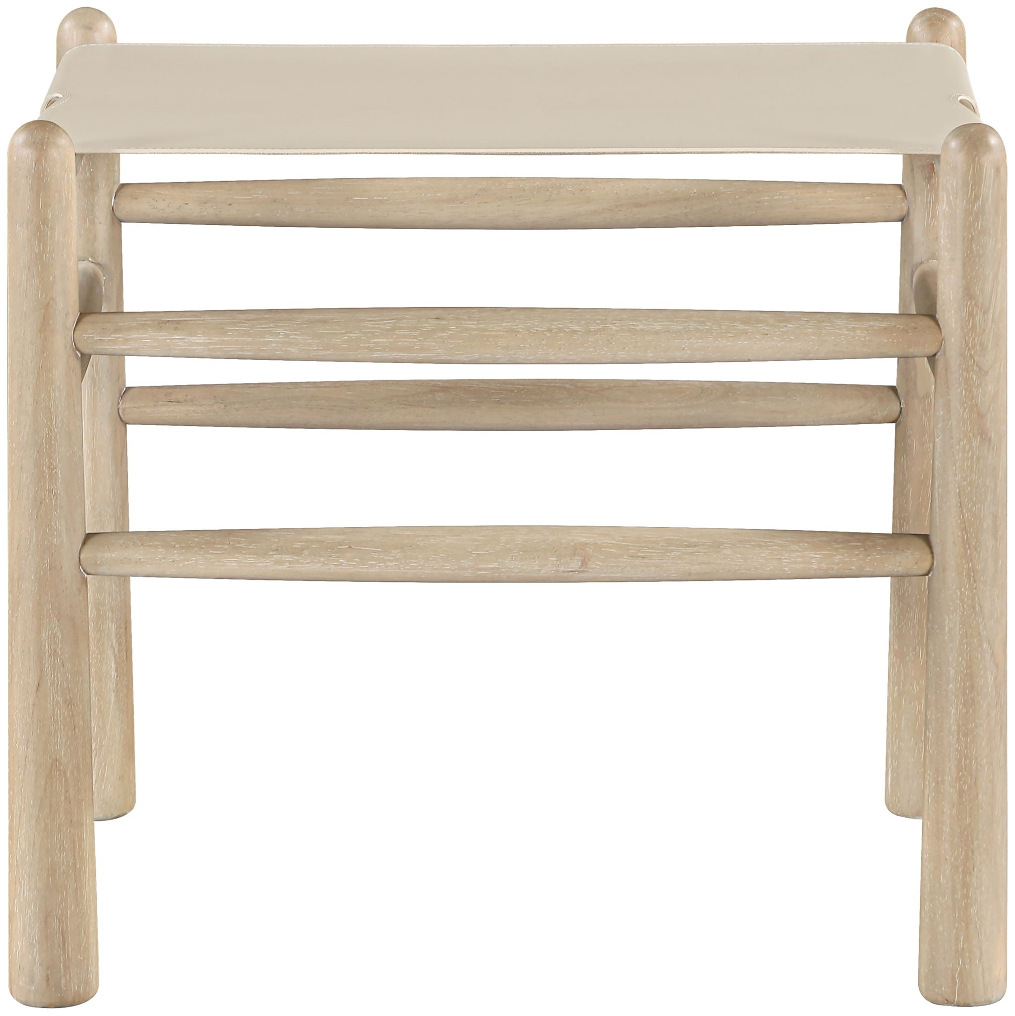 Santos - Faux Leather Upholstered Bench - Natural Frame