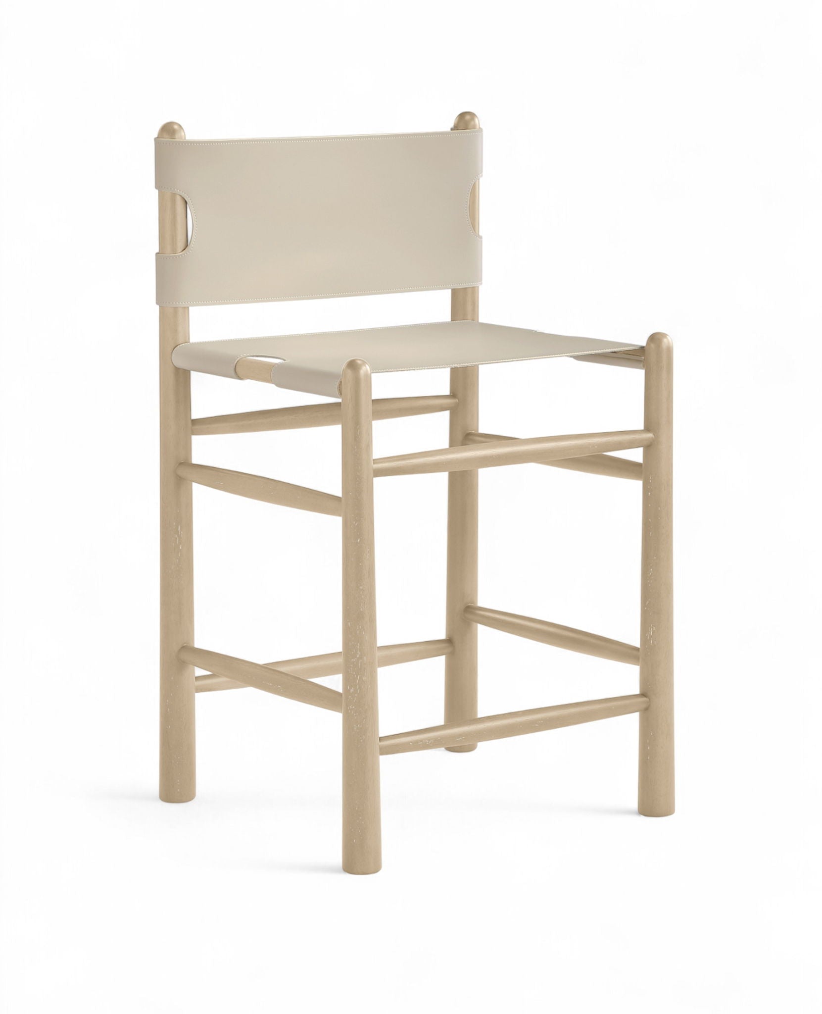 Santos - Upholstered Counter Stool With Stained Natural Base