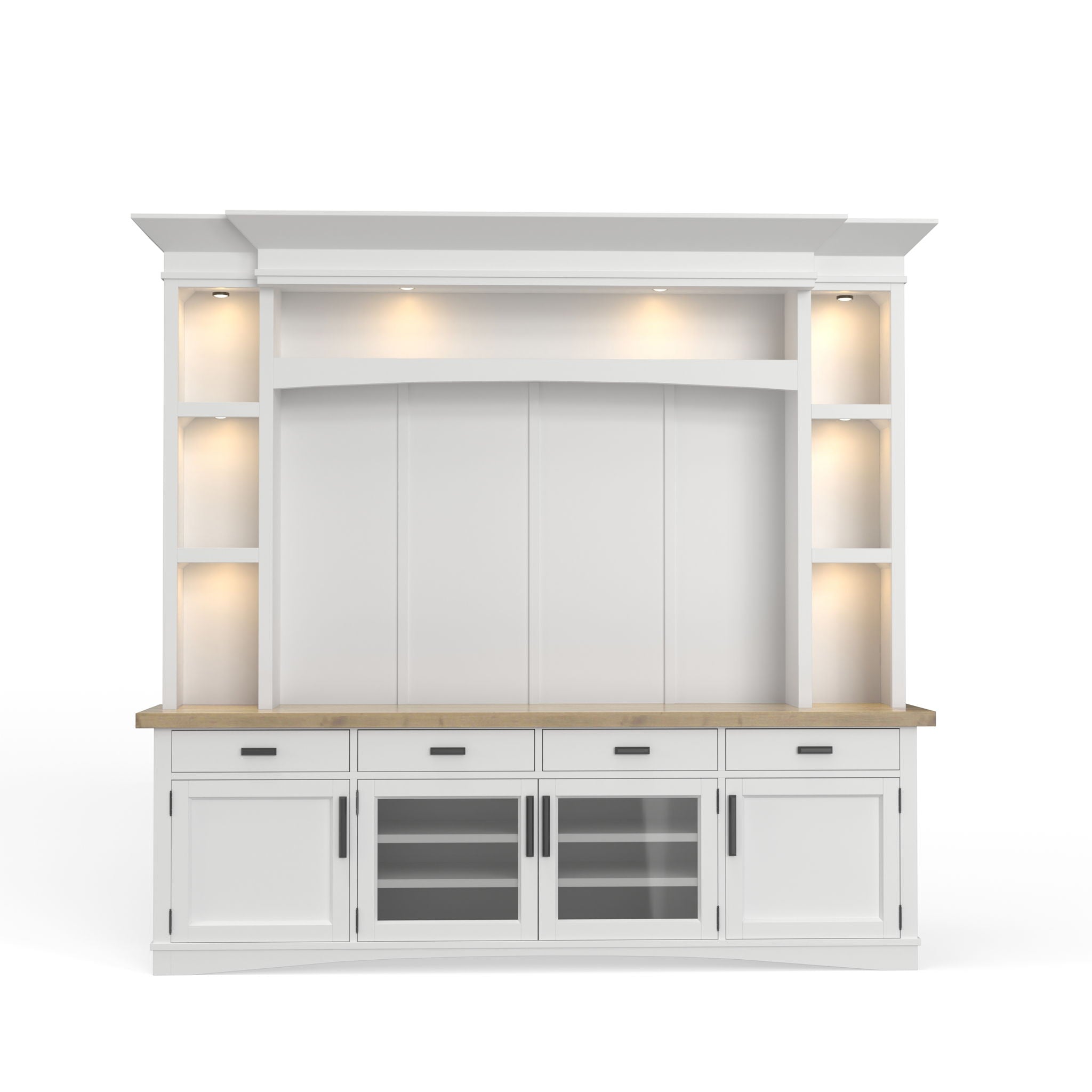 Americana Modern - TV Console with Hutch, Backpanel and LED Lights - Urban Living Furniture (Los Angeles, CA)