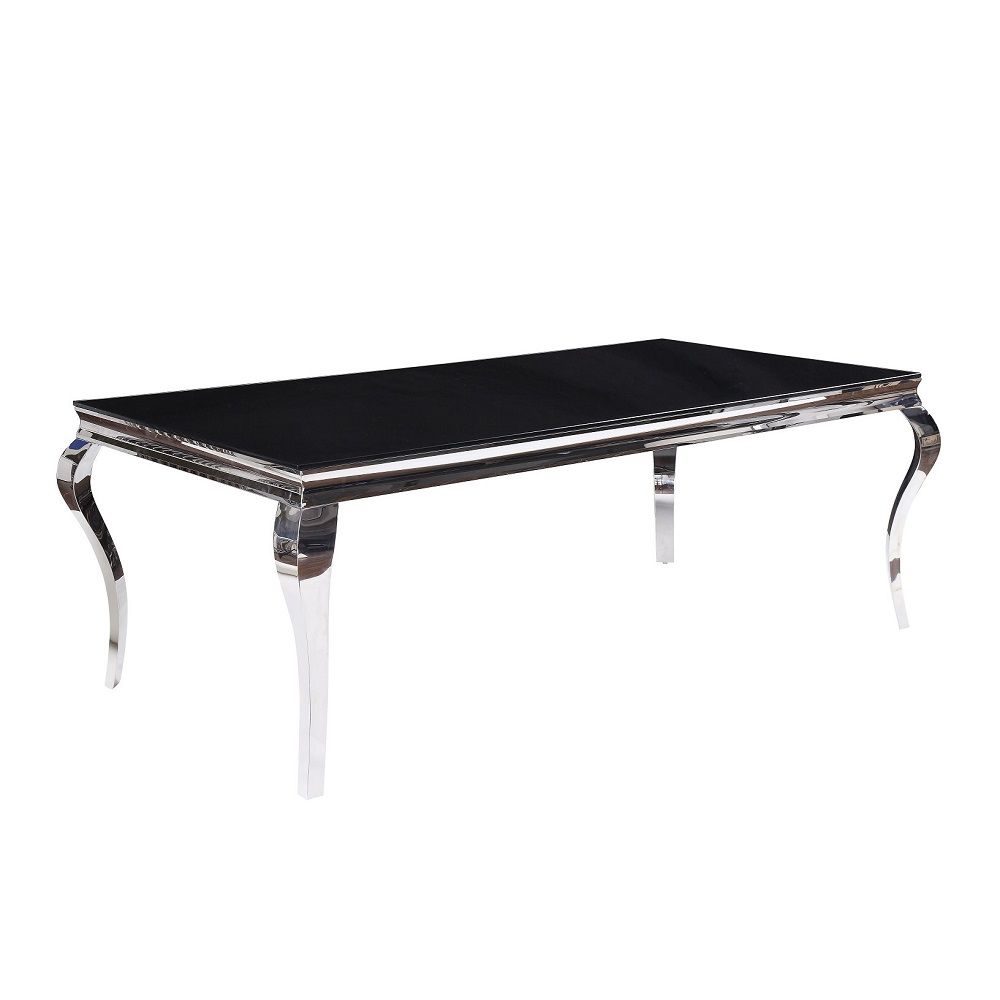 Fabiola - Dining Table - Black Glass Top & Stainless Steel - Urban Living Furniture (Los Angeles, CA)
