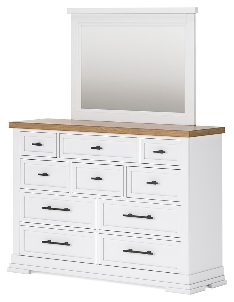 Ashbryn - White / Natural - Dresser And Mirror - Urban Living Furniture (Los Angeles, CA)