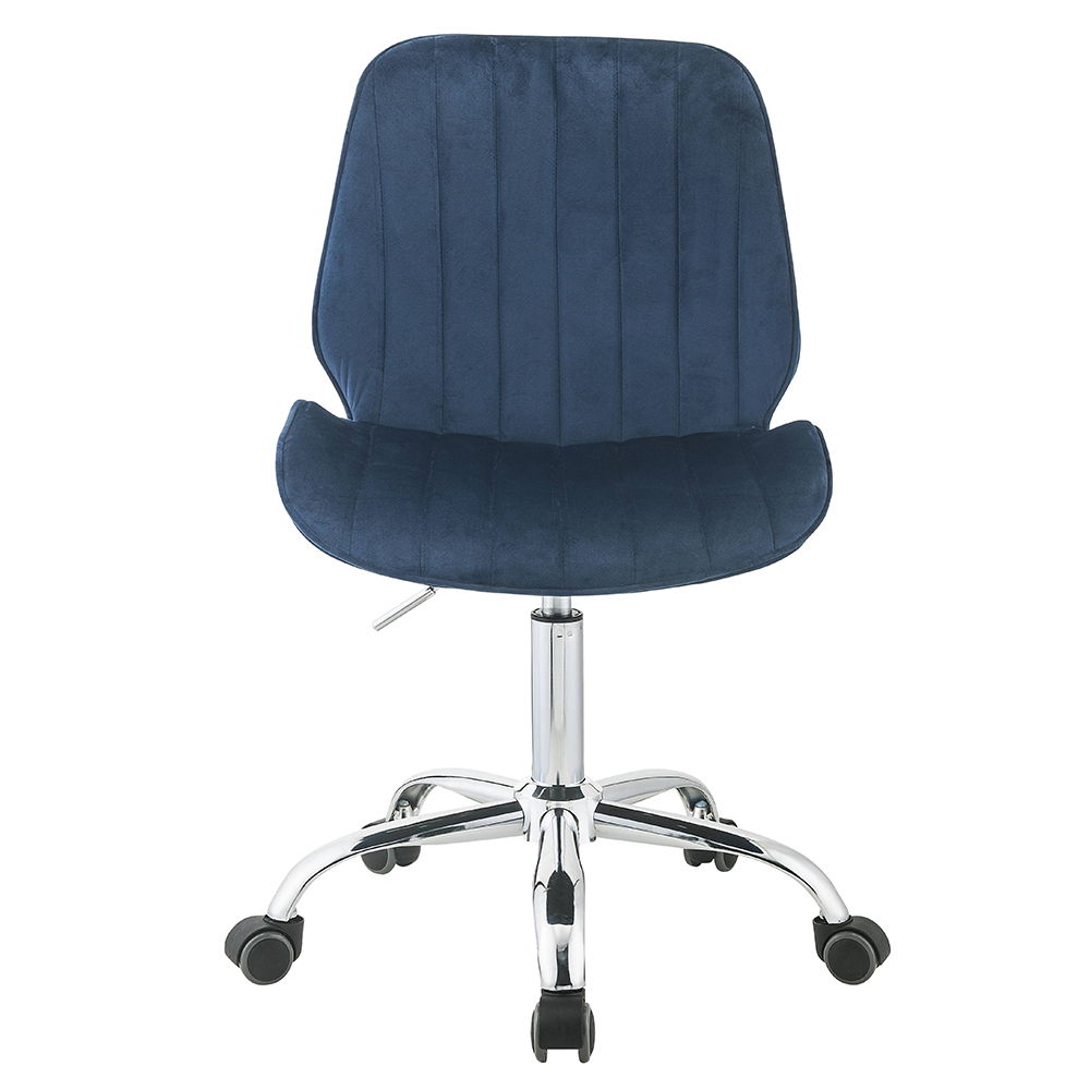 Muata - Office Chair - Twilight Blue Velvet & Chrome - Urban Living Furniture (Los Angeles, CA)