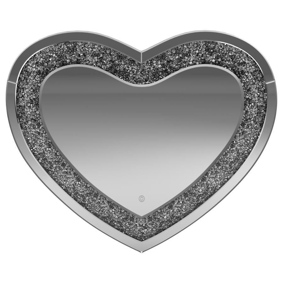 Aiko - Heart Shaped LED Light Wall Mirror - Silver - Urban Living Furniture (Los Angeles, CA)