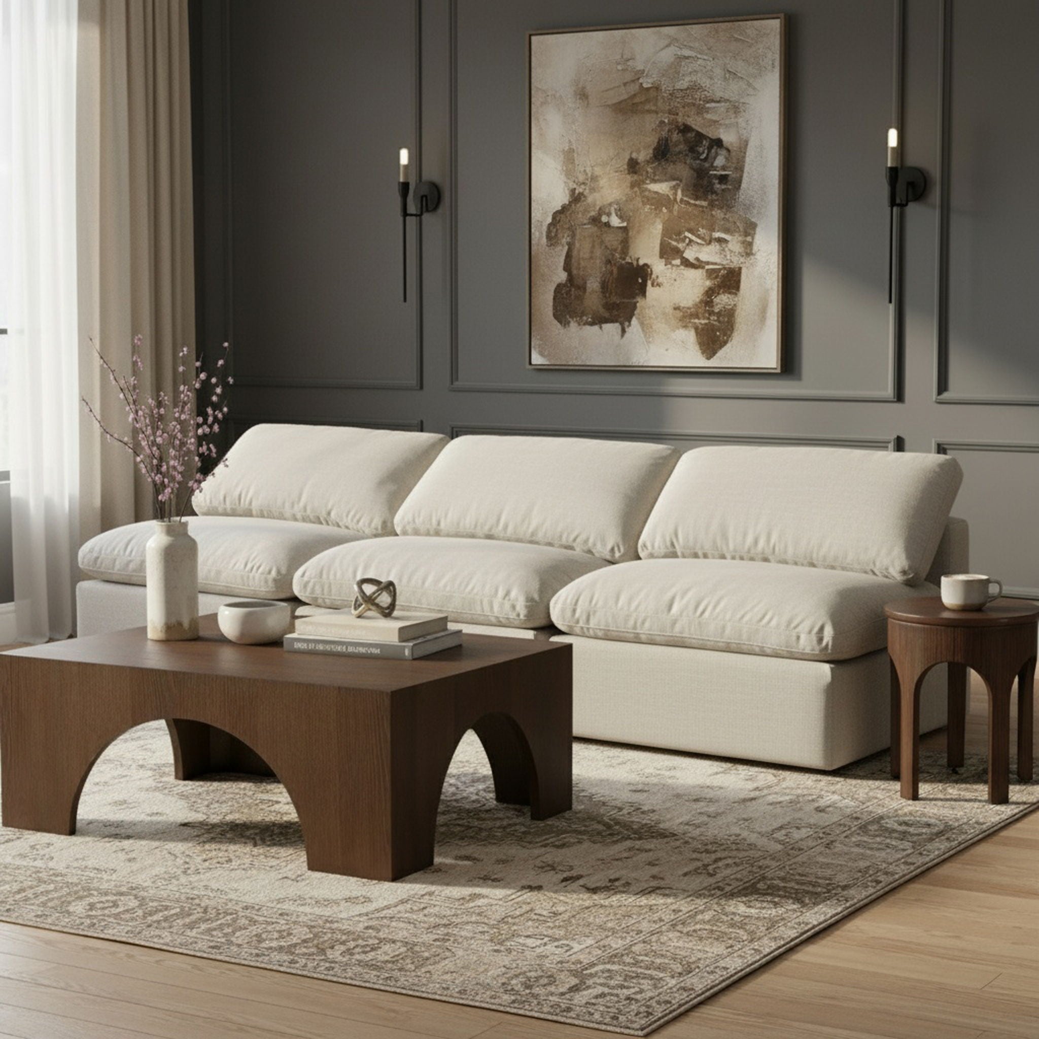 Indulge - Linen 3 Seat Modular Armless Sofa - Urban Living Furniture (Los Angeles, CA)
