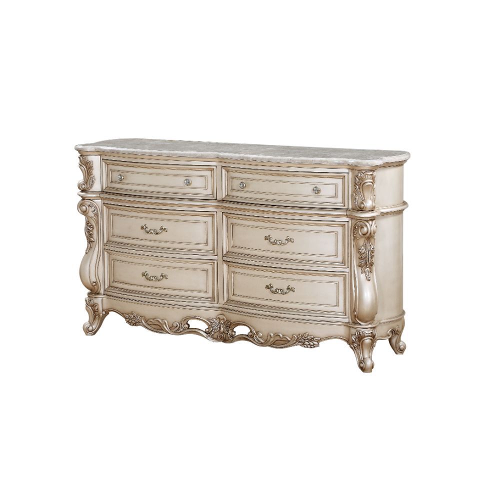 Gorsedd - Dresser With Marble Top - Marble Top & Golden Ivory - Urban Living Furniture (Los Angeles, CA)