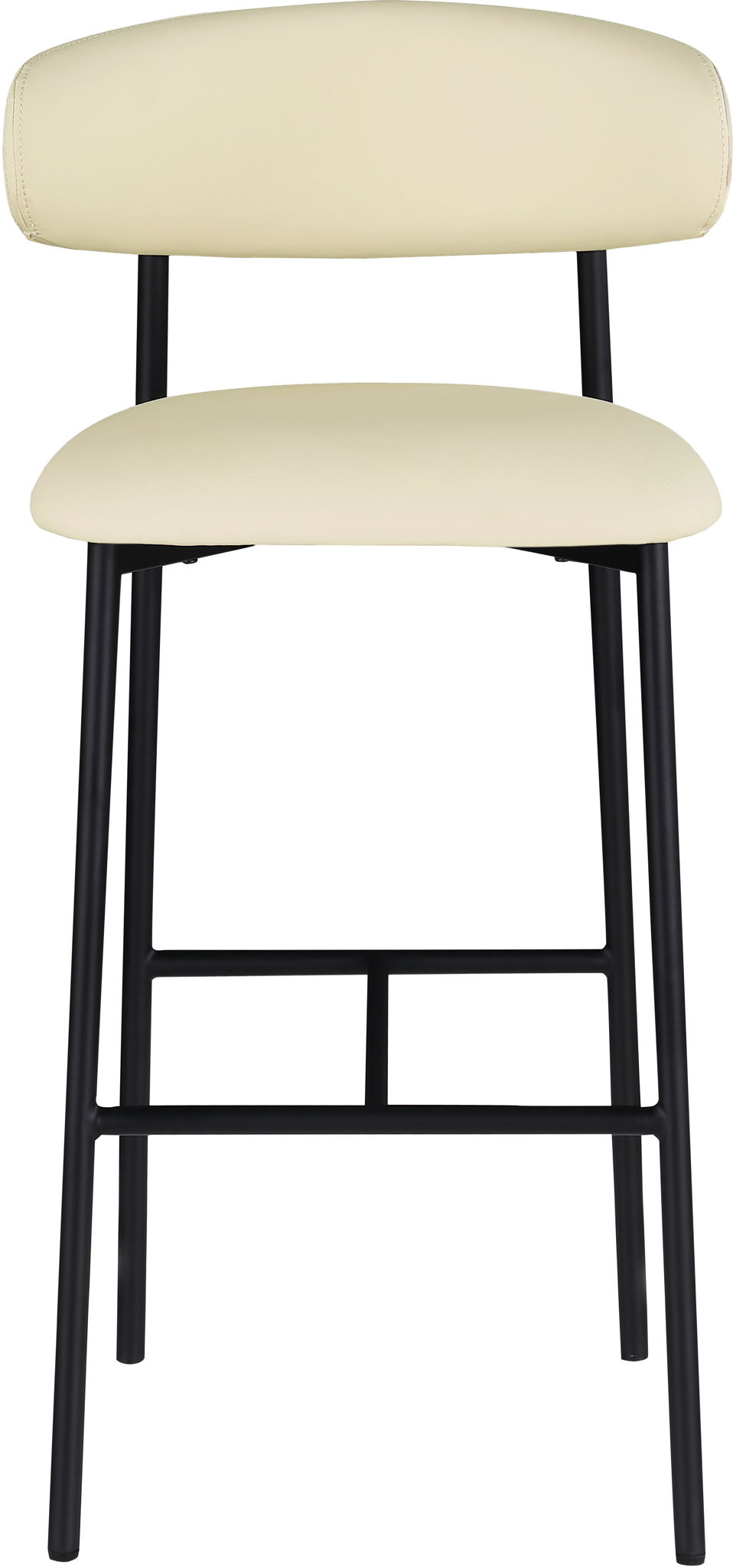 Lupita - Vegan Leather Upholstered Bar Stool (Set of 2) - Cream / Matte Black