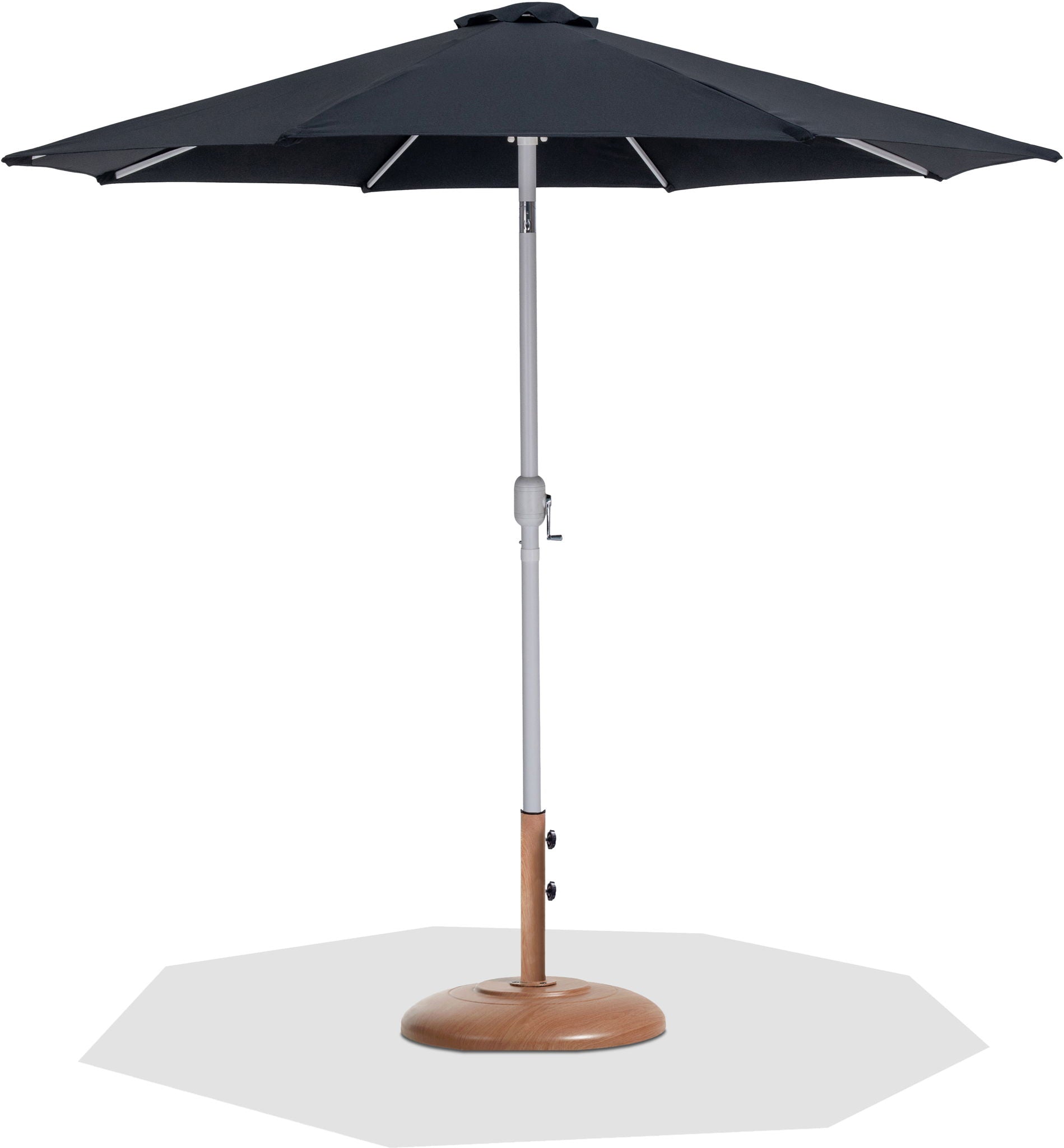 Fiji - Aluminum Patio Umbrella With Round Teak And White Base - Urban Living Furniture (Los Angeles, CA)