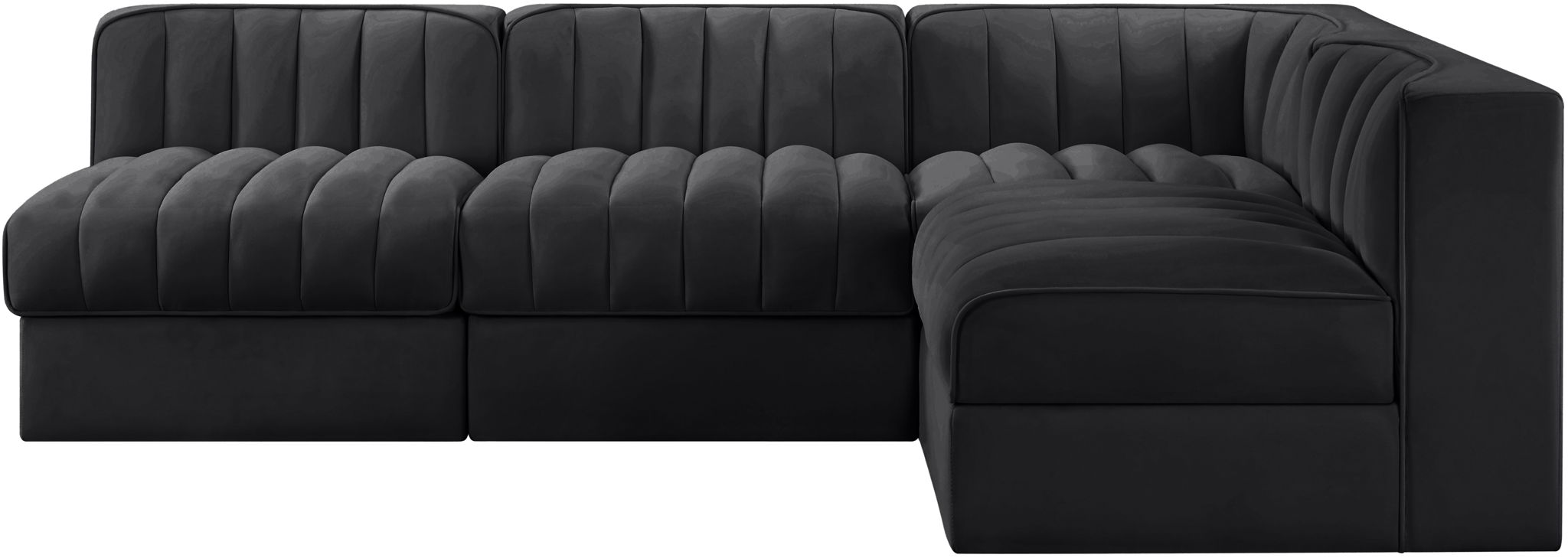 Rummi - Armless Velvet Performance Fabric Upholstered 4 Piece Modular Sectional - Urban Living Furniture (Los Angeles, CA)