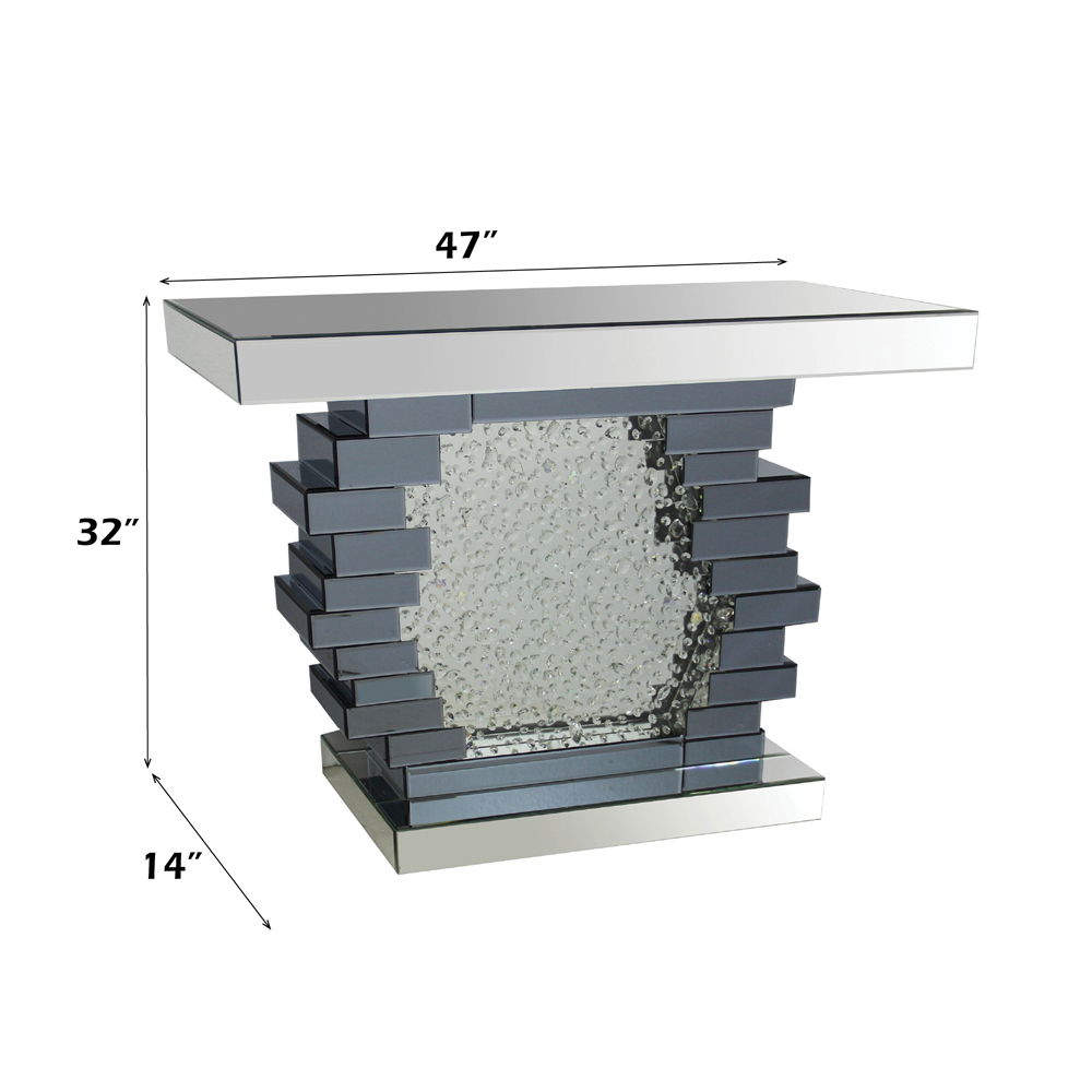 Nysa - 47" X 14" Console Table - Mirrored & Faux Crystals - Urban Living Furniture (Los Angeles, CA)