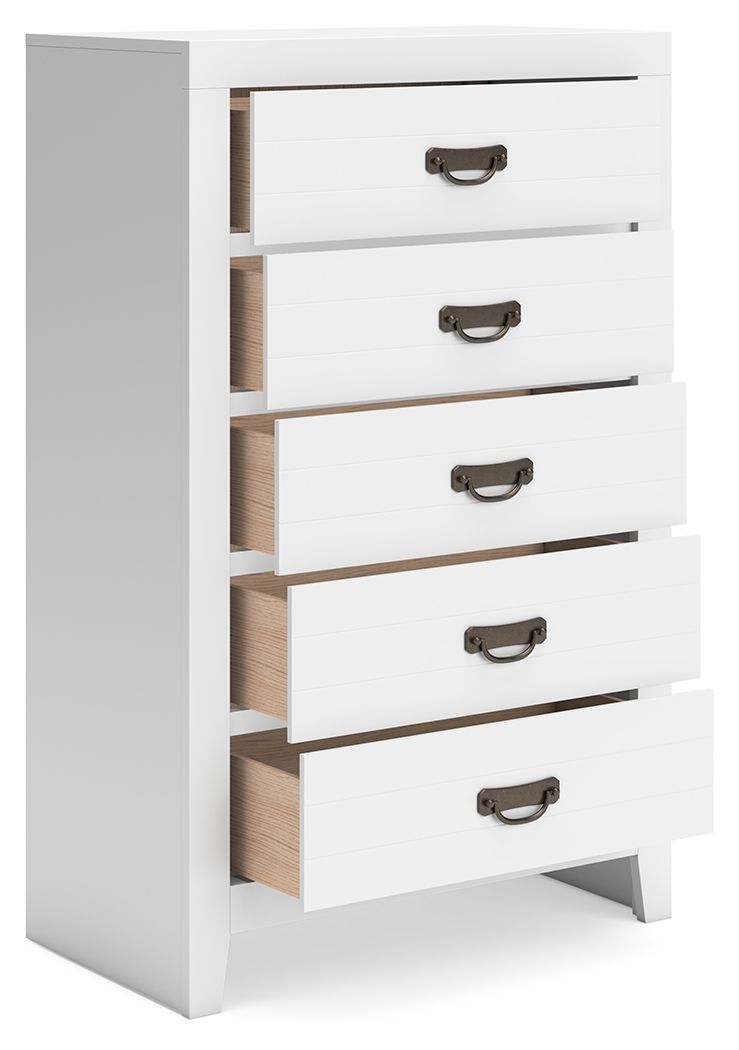 Binterglen - Five Drawer Chest - White - Urban Living Furniture (Los Angeles, CA)