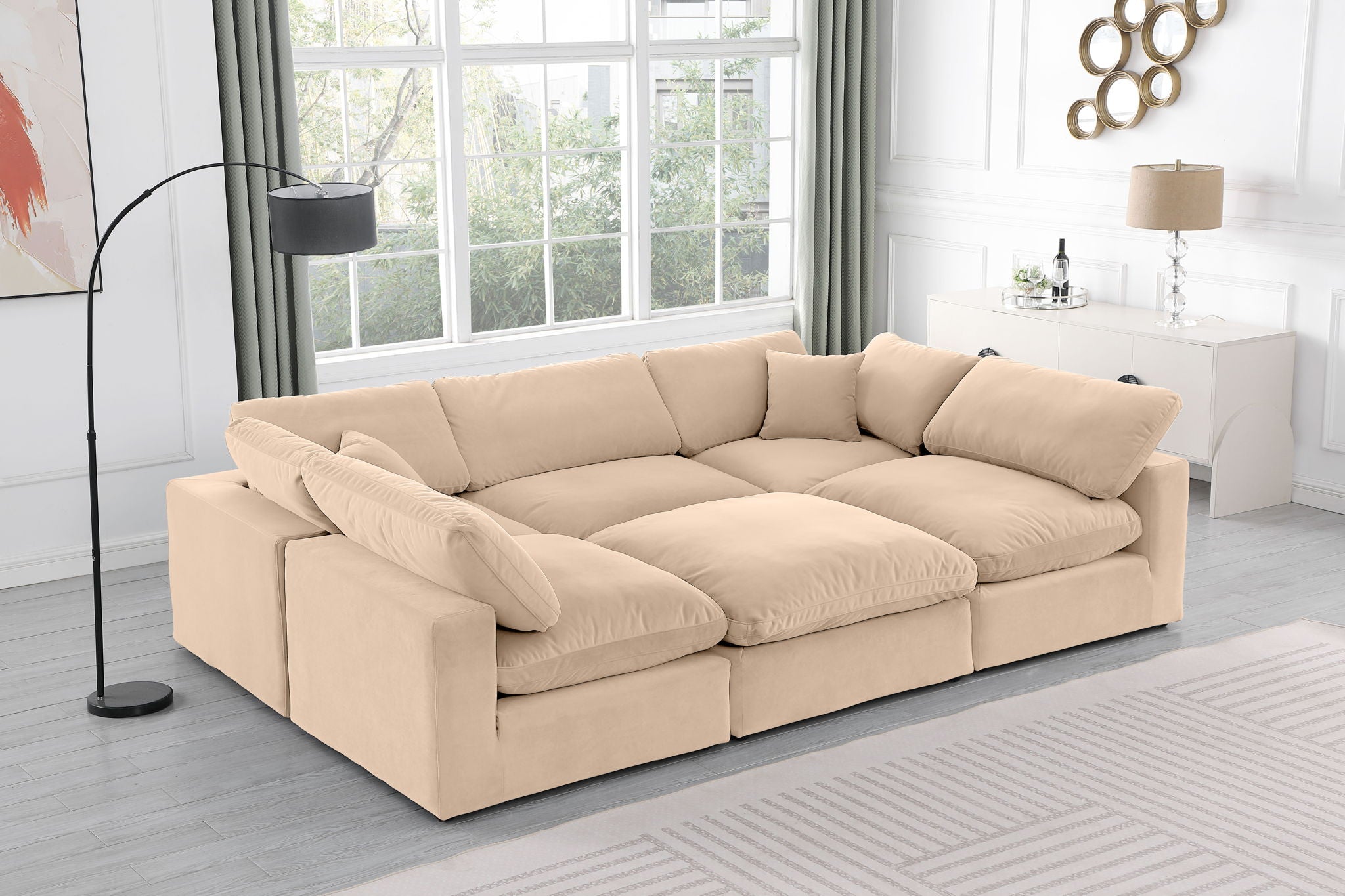 Comfy - 6 Piece Velvet Sectional - Urban Living Furniture (Los Angeles, CA)