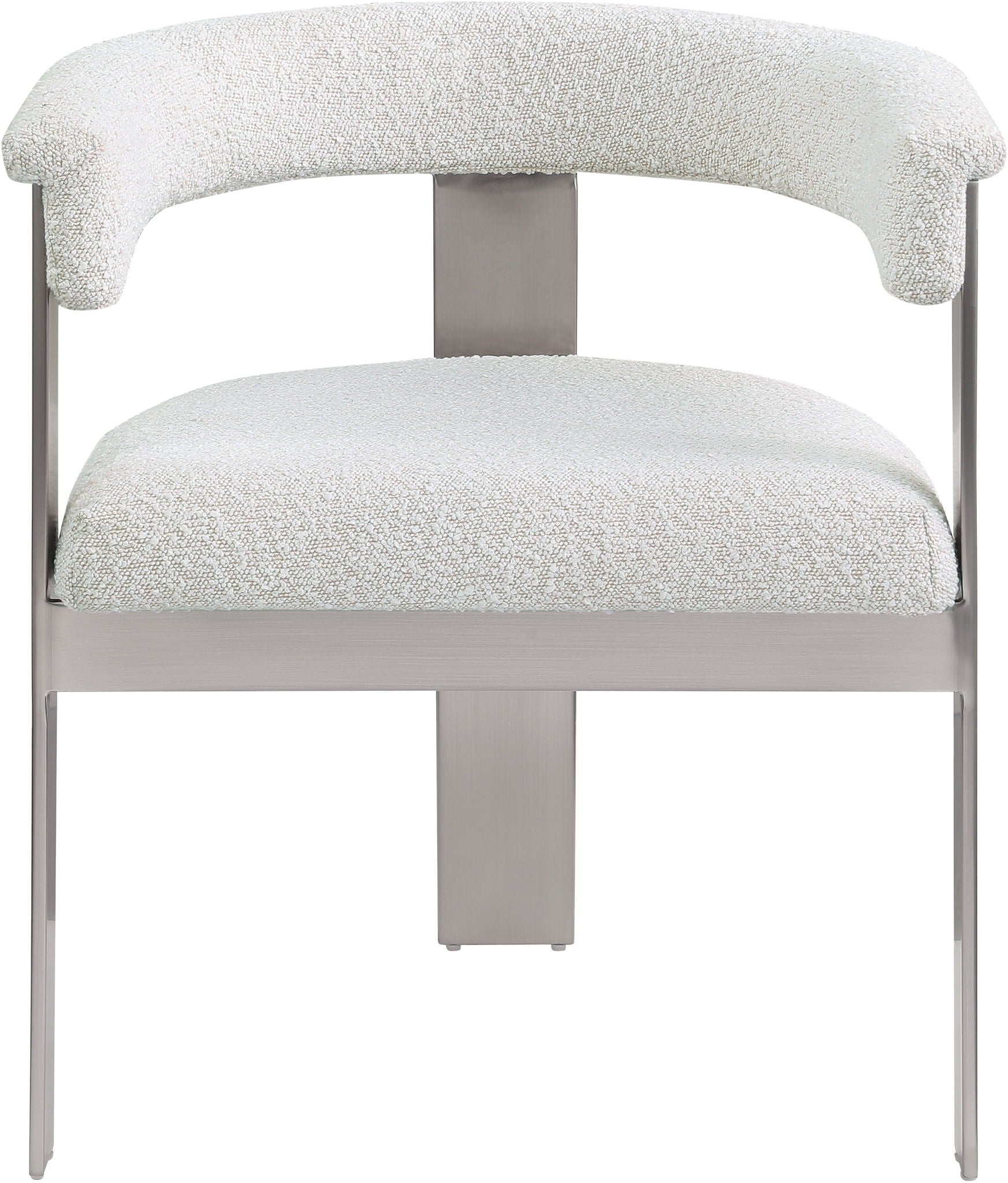 Romeo - Boucle Dining Chair With Silver Base (Set of 2) - Urban Living Furniture (Los Angeles, CA)