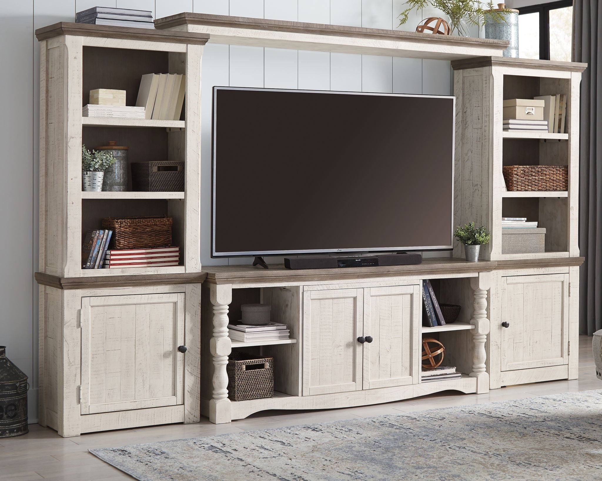 Havalance - Brown / Beige - 4 Pc. - Entertainment Center - 67" TV Stand - Urban Living Furniture (Los Angeles, CA)