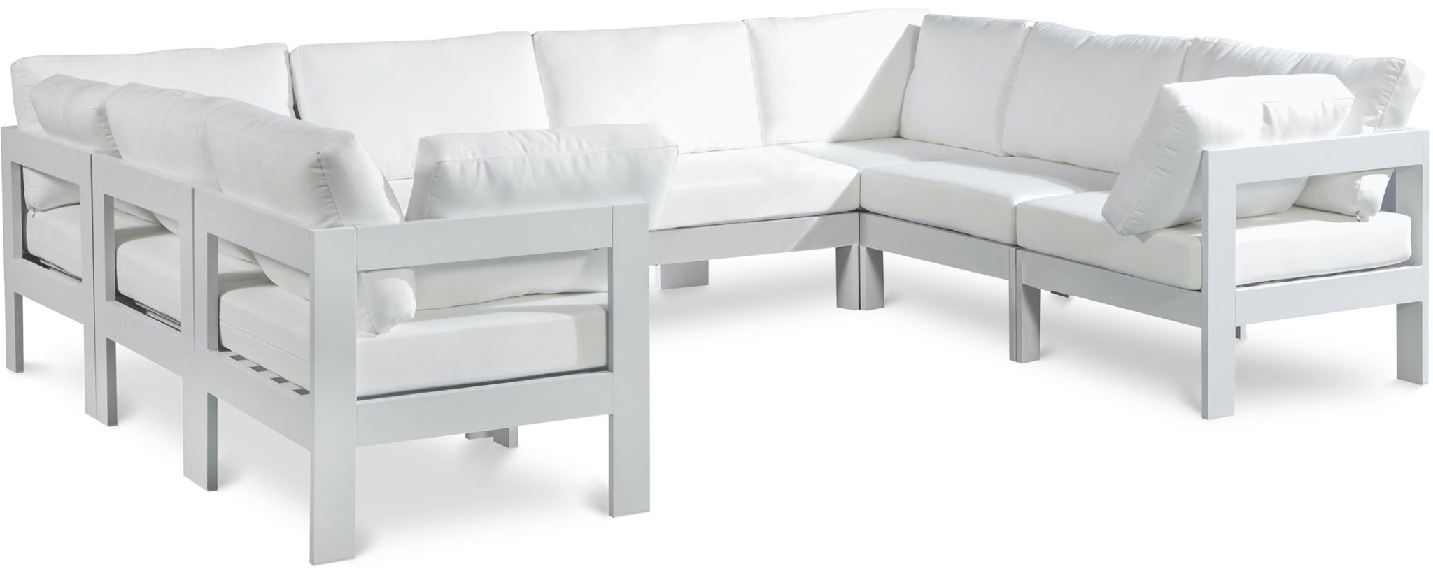 Nizuc - Outdoor Patio 8 Piece Modular Sectional With White Frame - Urban Living Furniture (Los Angeles, CA)