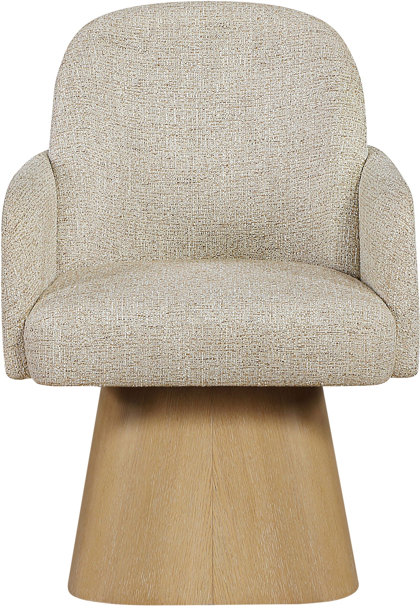 Marlowe - Linen Textured Fabric Upholstered Swivel Dining Arm Chair - Stained Natural - Urban Living Furniture (Los Angeles, CA)