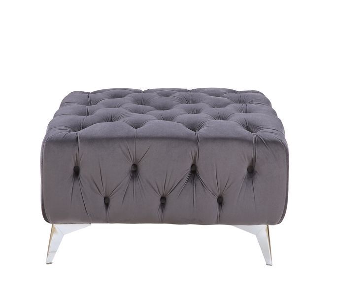 Wugtyx - Ottoman - Dark Grayvelvet - Urban Living Furniture (Los Angeles, CA)