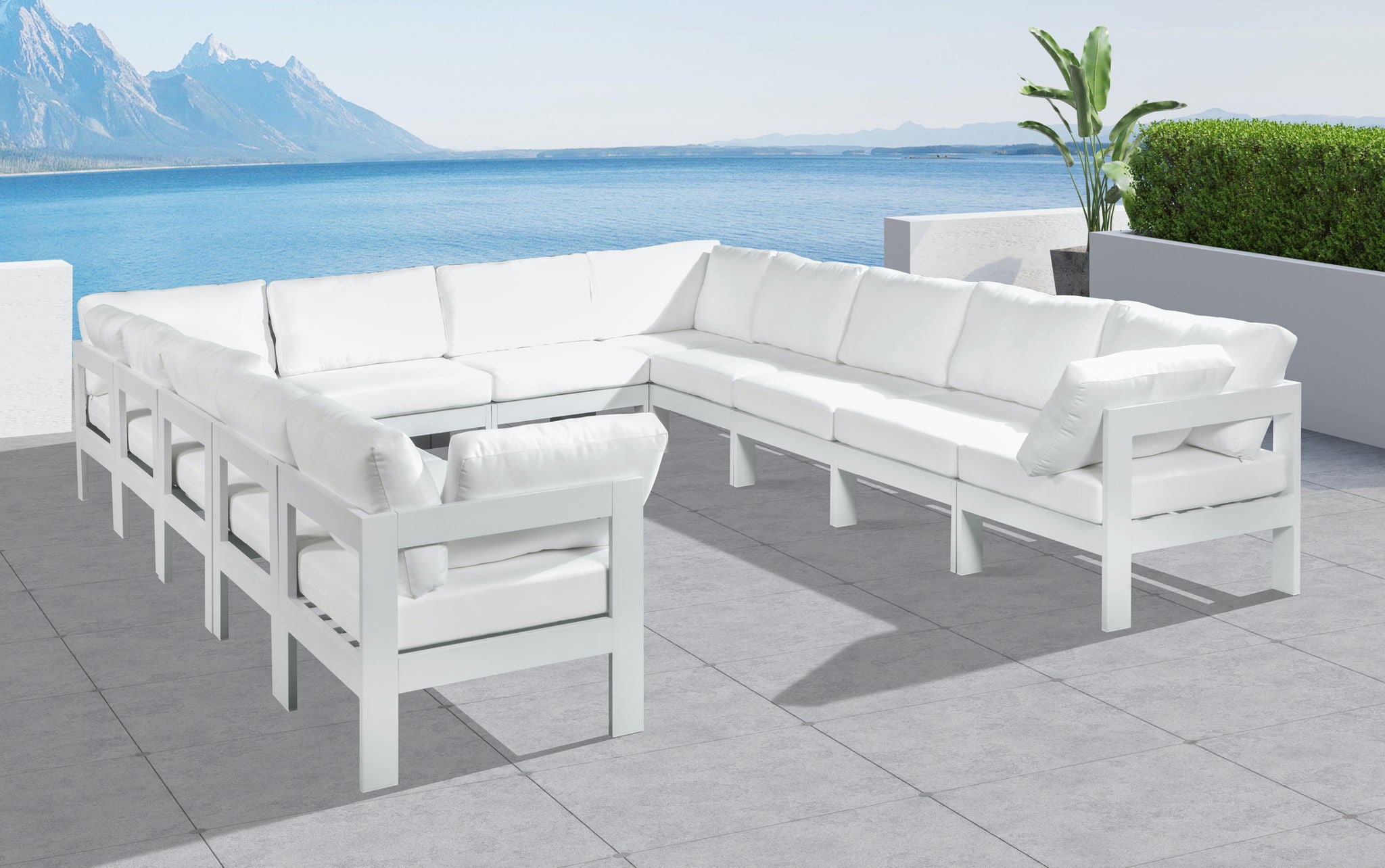 Nizuc - Outdoor Patio 12 Piece Modular Sectional With White Frame - Urban Living Furniture (Los Angeles, CA)