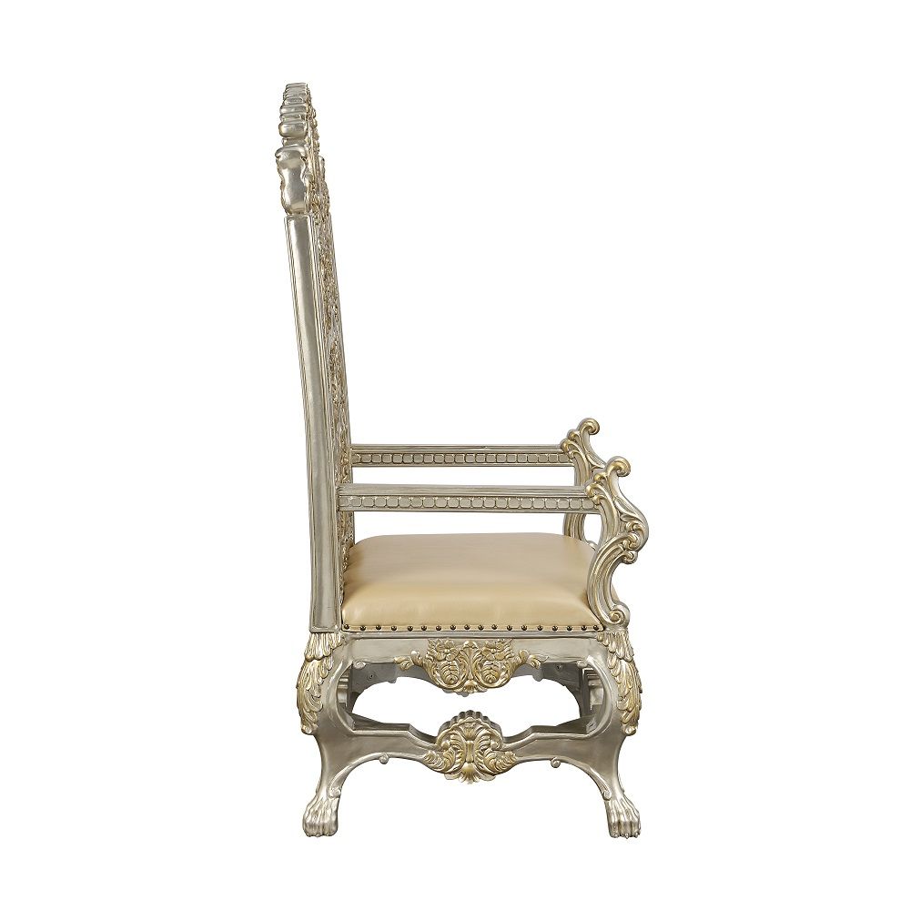 Danae - Arm Chair (Set of 2) - Synthetic Leather , Champagne & Gold - Urban Living Furniture (Los Angeles, CA)