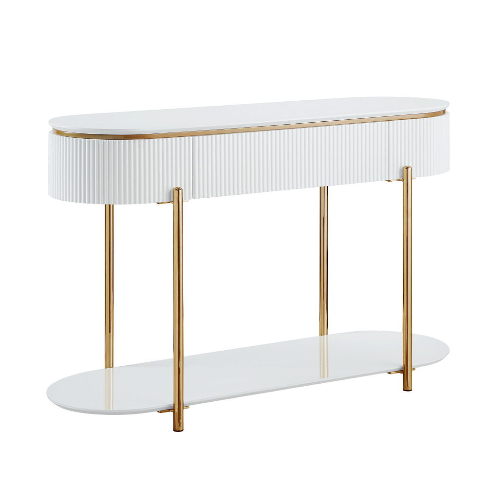 Daveigh - Sofa Table - White High & Gold - Urban Living Furniture (Los Angeles, CA)