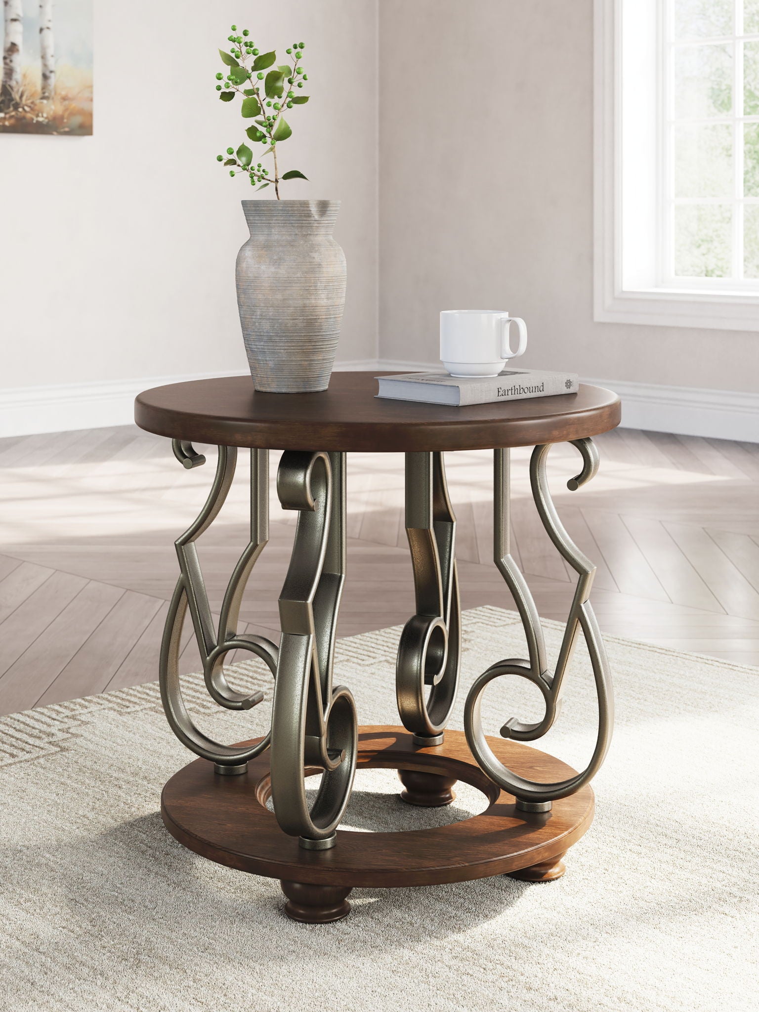 Frallyn - Round End Table - Dark Brown - Urban Living Furniture (Los Angeles, CA)