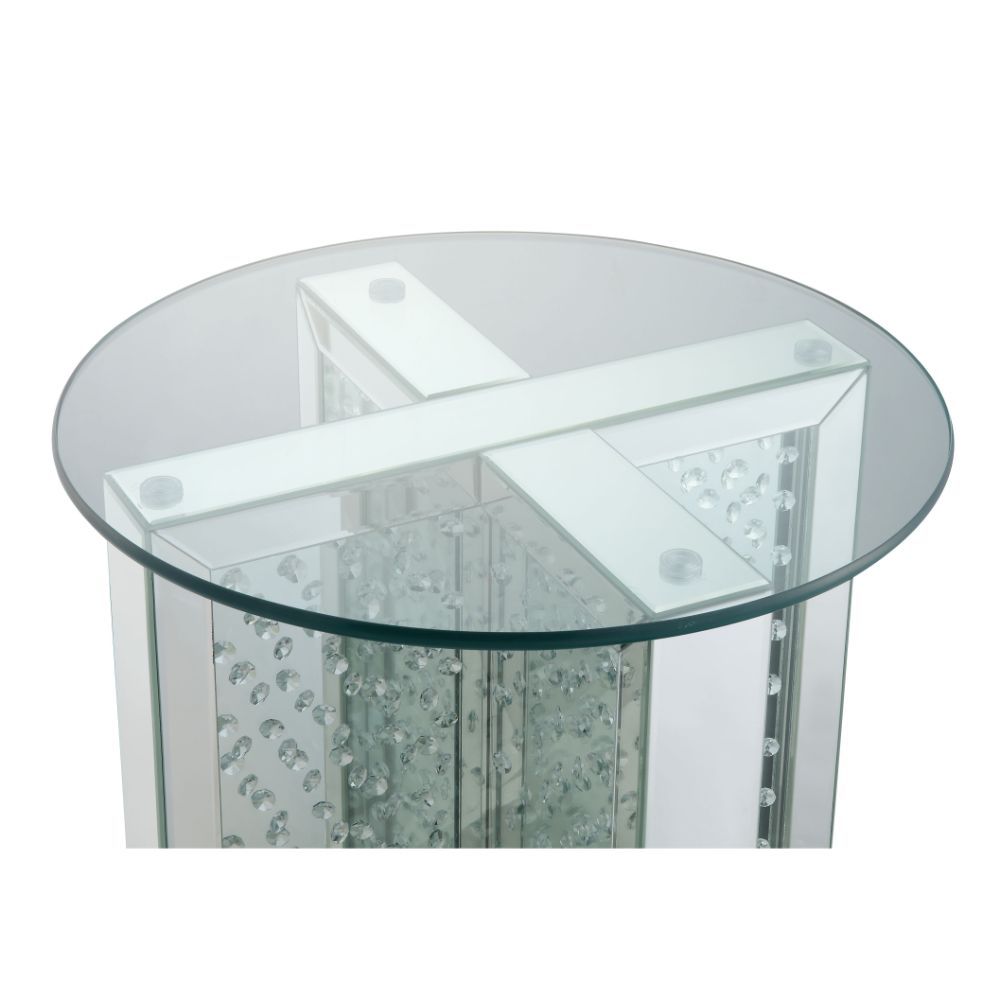 Nysa - 23" End Table - Mirrored & Faux Crystals - Urban Living Furniture (Los Angeles, CA)