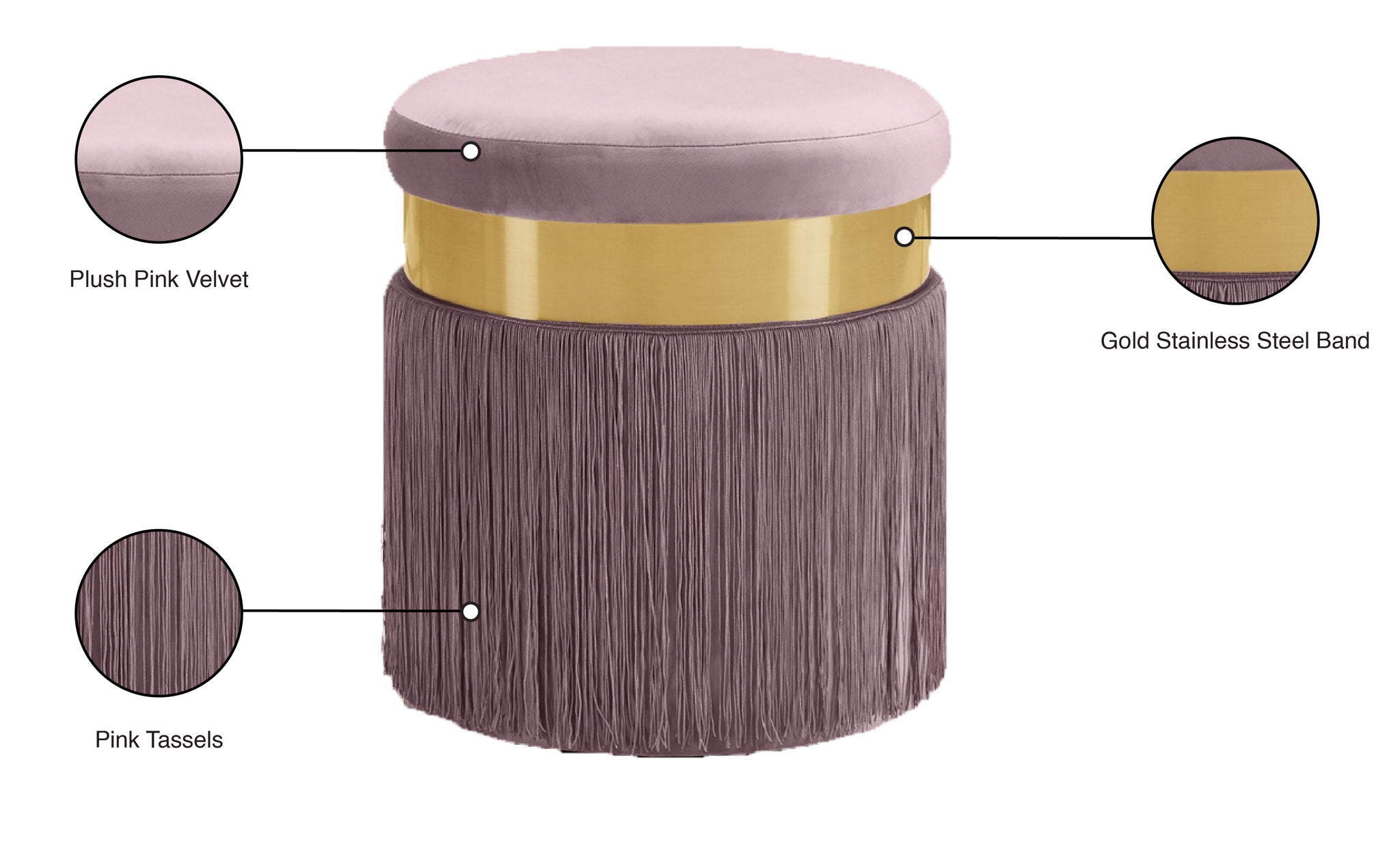 Yasmine - Stool Ottoman - Urban Living Furniture (Los Angeles, CA)