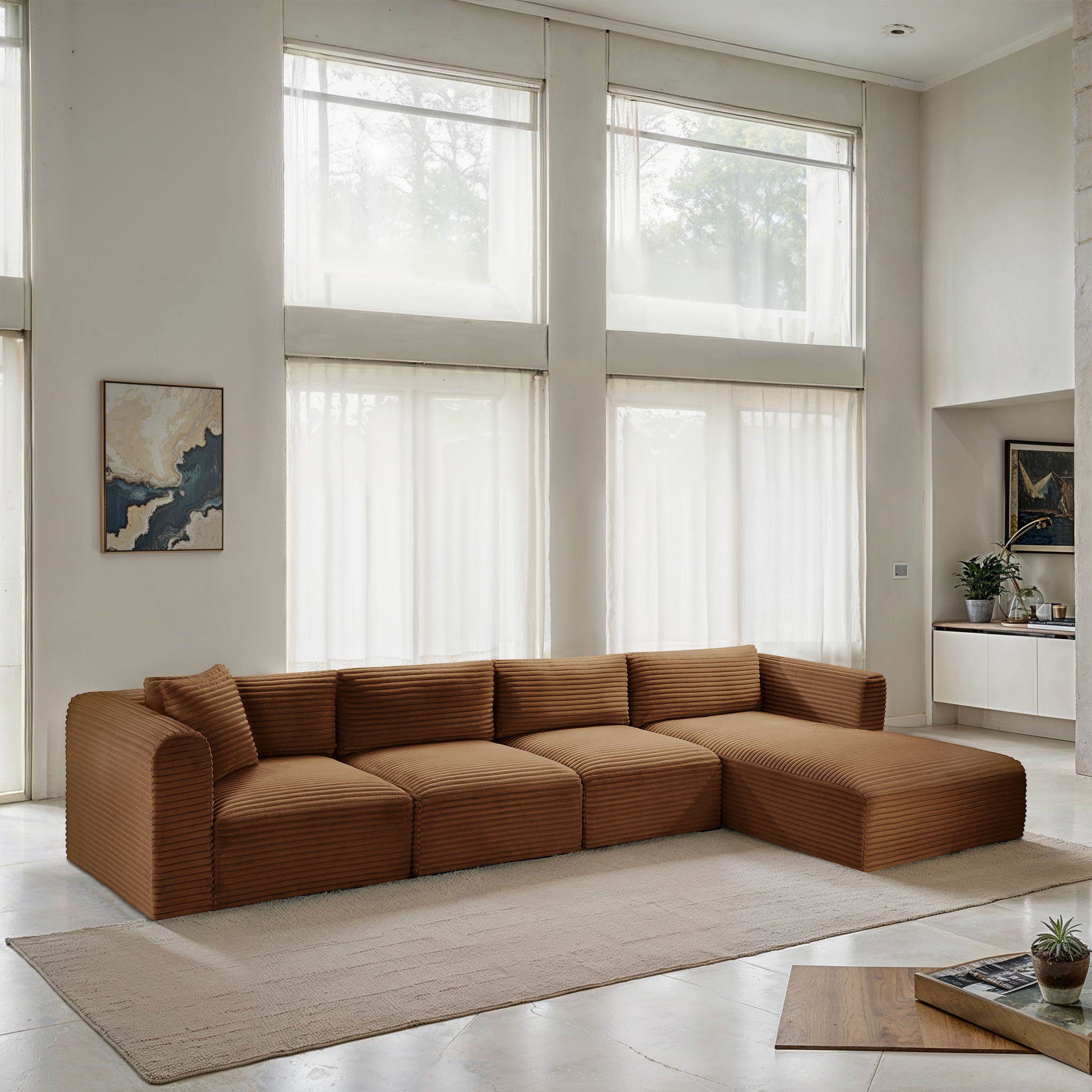 Shaggy - Fabric 4 Piece Modular Sectional - Urban Living Furniture (Los Angeles, CA)