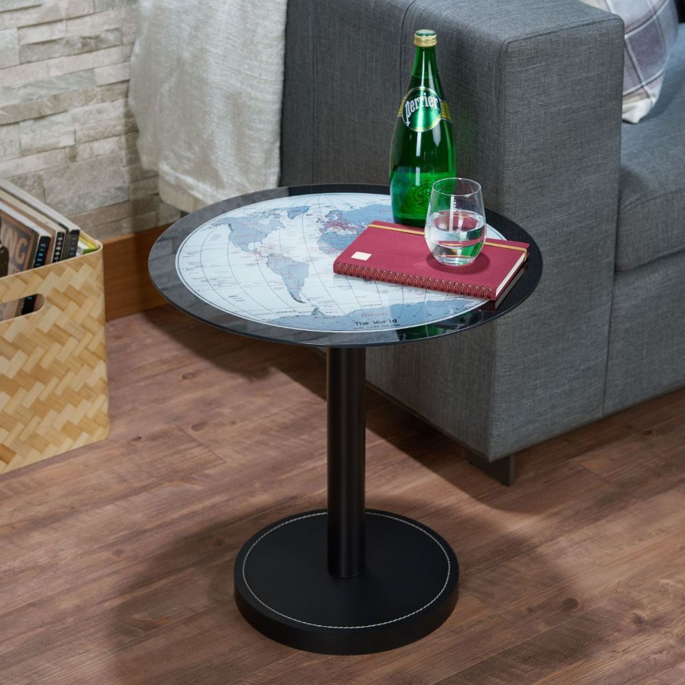 Boli - End Table - Black & Map Glass - Urban Living Furniture (Los Angeles, CA)