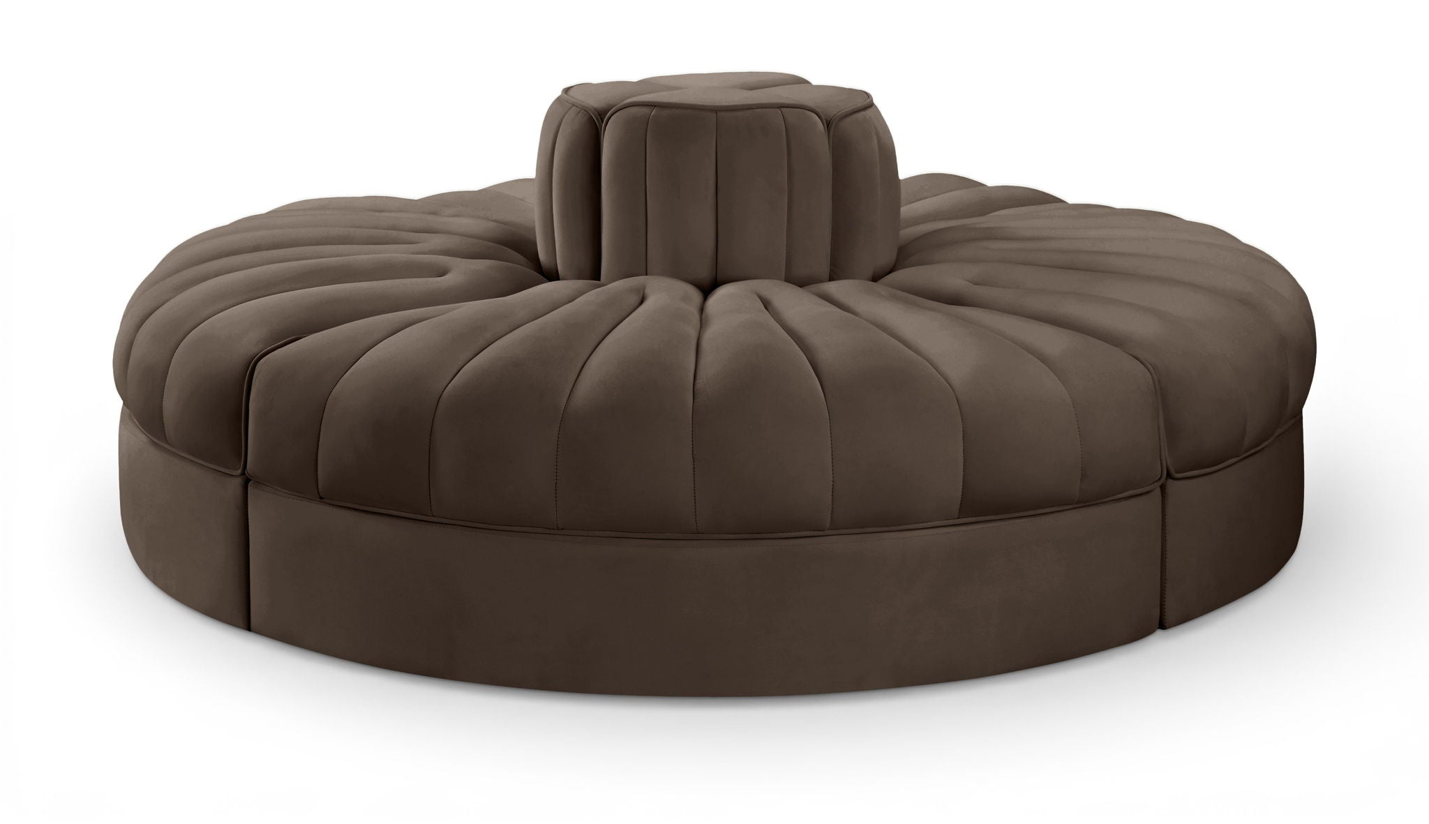 Rummi - Round Velvet Performance Fabric Upholstered 4 Piece Modular Sofa - Urban Living Furniture (Los Angeles, CA)