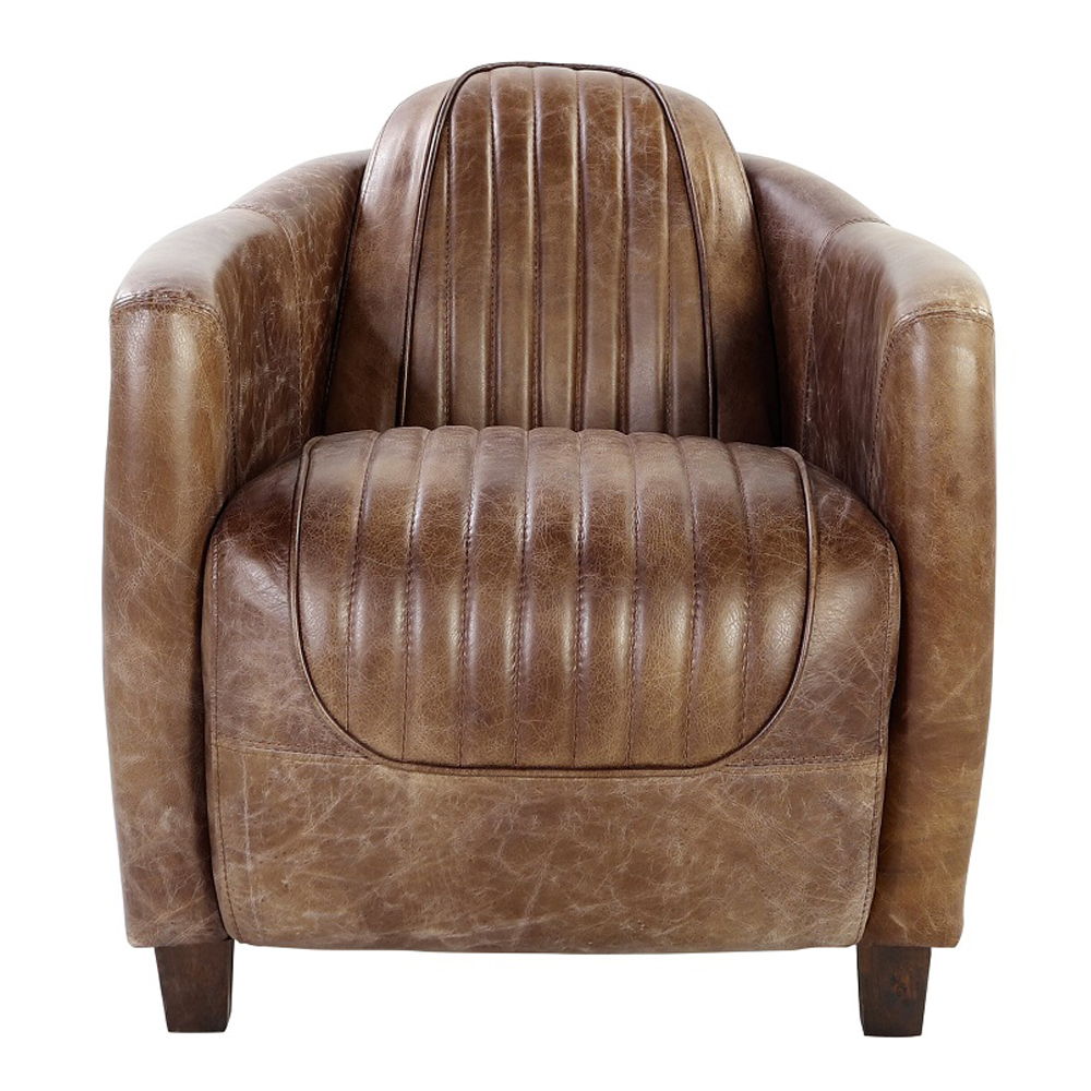 Brancaster - Chair - Retro Brown Top Grain Leather & Aluminum - Urban Living Furniture (Los Angeles, CA)