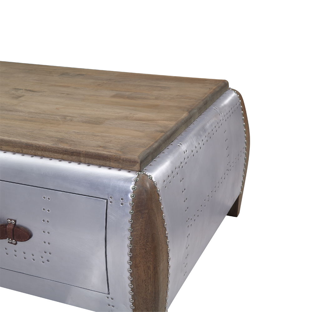 Brancaster - Coffee Table - Antique Oak & Aluminum - Urban Living Furniture (Los Angeles, CA)