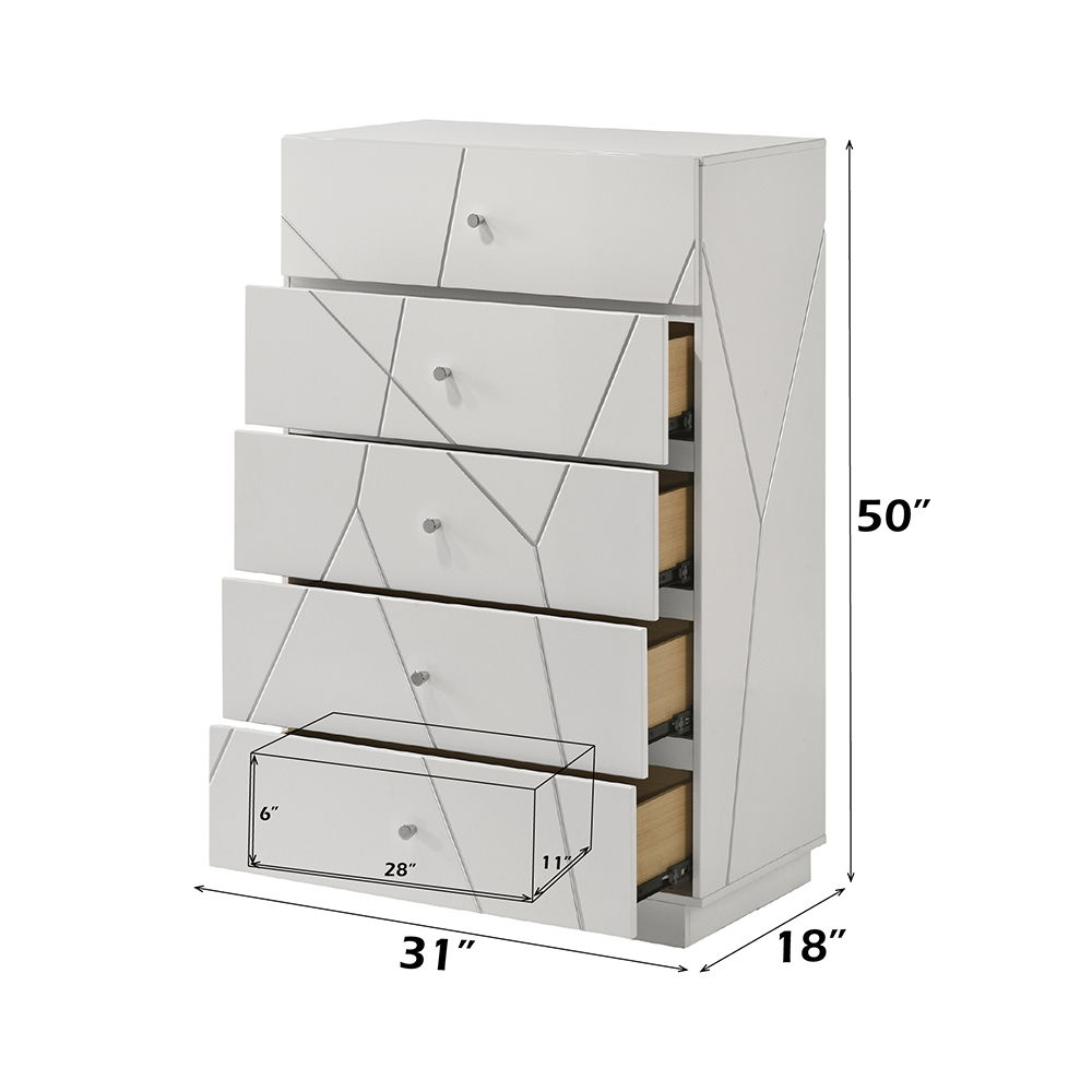 Esther - Chest - White / Silver - Urban Living Furniture (Los Angeles, CA)
