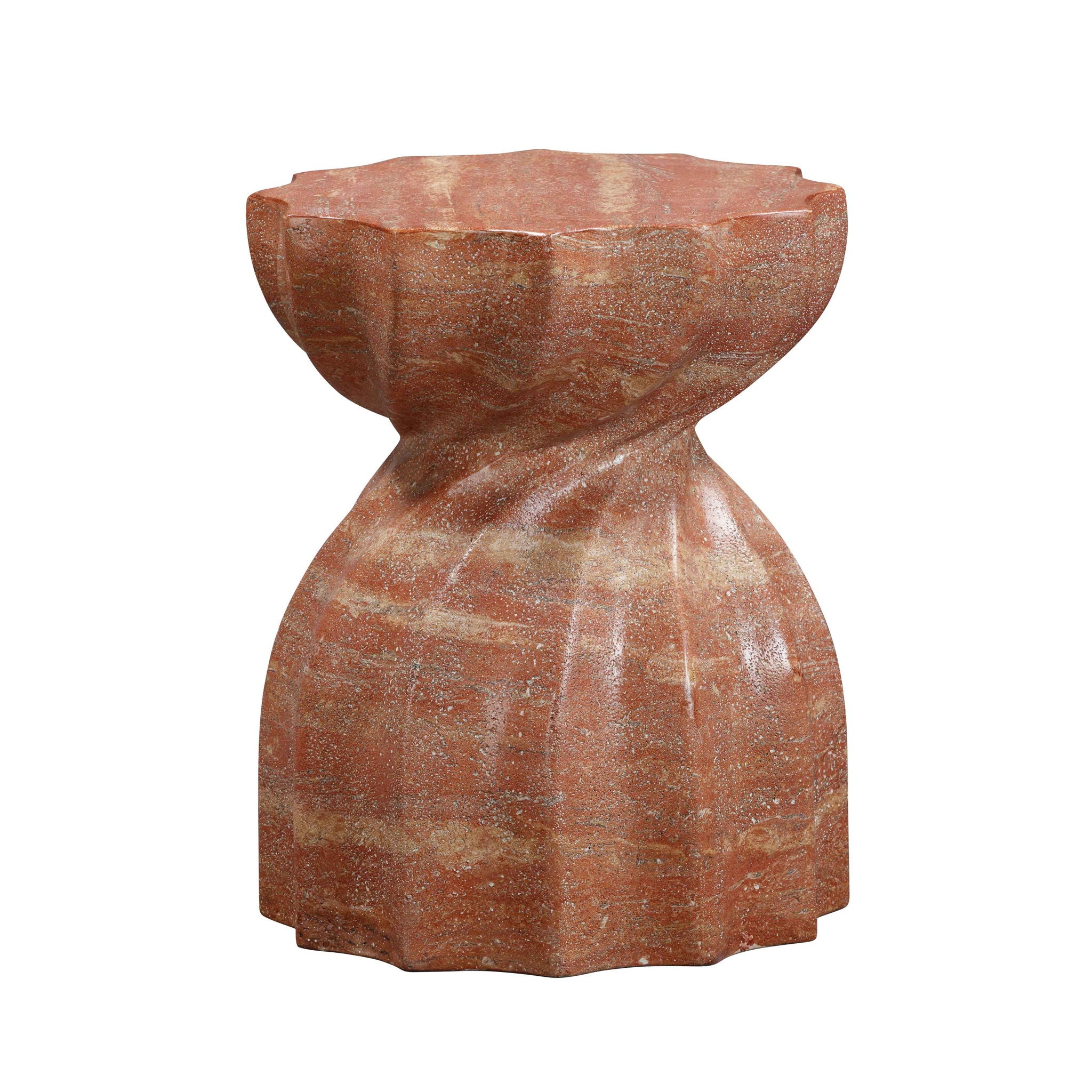 Turin - Faux Sandstone Indoor / Outdoor Concrete Stool - Red