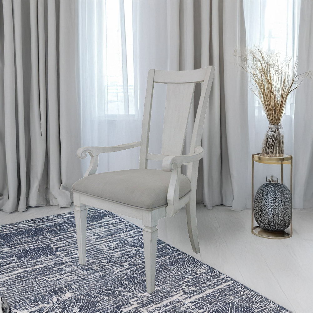 Katia - Arm Chair (Set of 2) - Light Gray Linen & Weathered White - Urban Living Furniture (Los Angeles, CA)