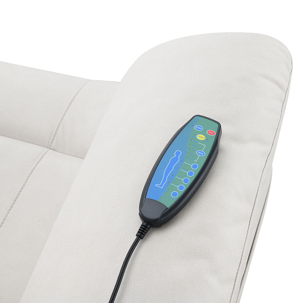 Chriki - Power Recliner With Lift & Heating & Massage - Beige Fabric - Urban Living Furniture (Los Angeles, CA)