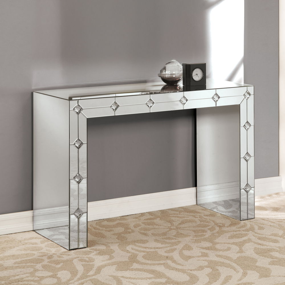 Hessa - Console Table - Mirrored & Faux Rhinestone - Urban Living Furniture (Los Angeles, CA)