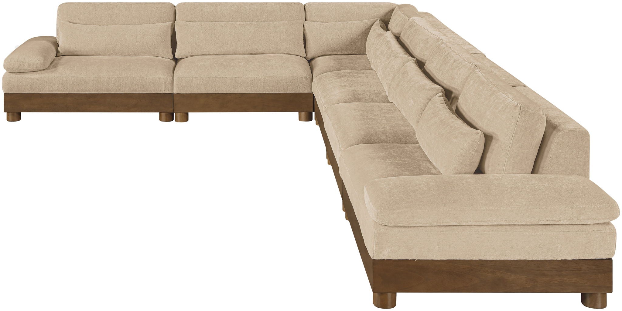 Turin - Chenille Fabric Upholstered Modular Sectional - Beige