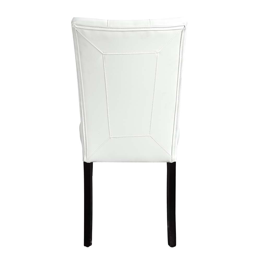 Hussein - Side Chair (Set of 2) - White Synthetic Leather & Black - Urban Living Furniture (Los Angeles, CA)