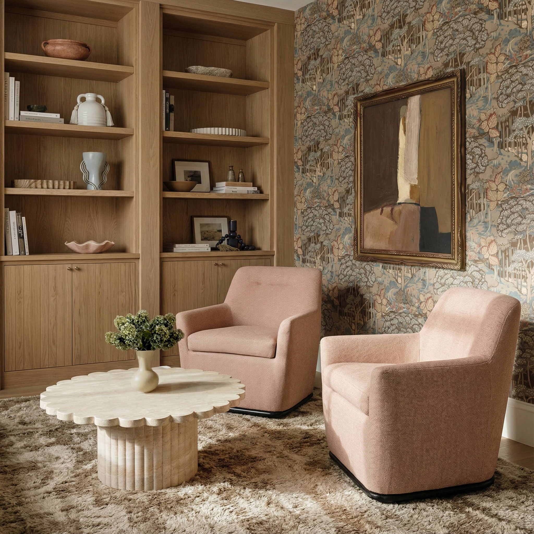 Mado - Textured Fabric Swivel Accent Chair - Peach - Urban Living Furniture (Los Angeles, CA)