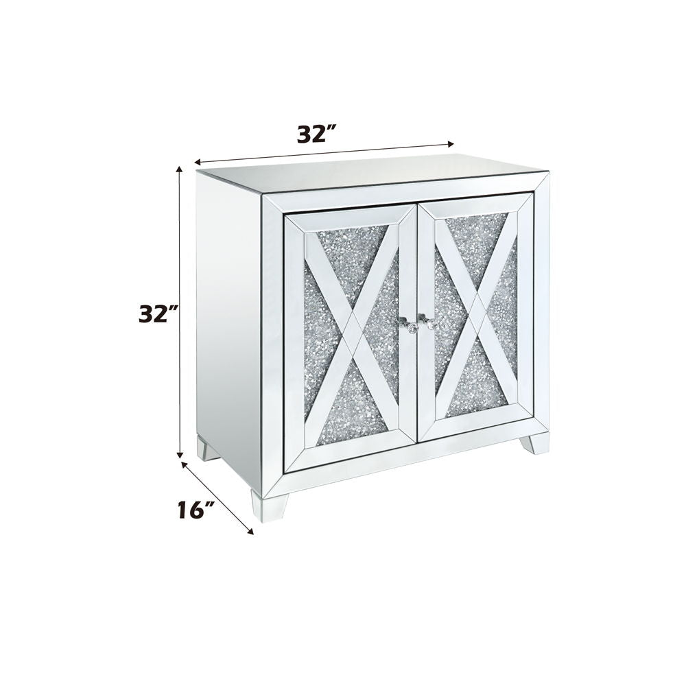 Noralie - 2 Door Console Cabinet - Mirrored & Faux Diamonds - Urban Living Furniture (Los Angeles, CA)