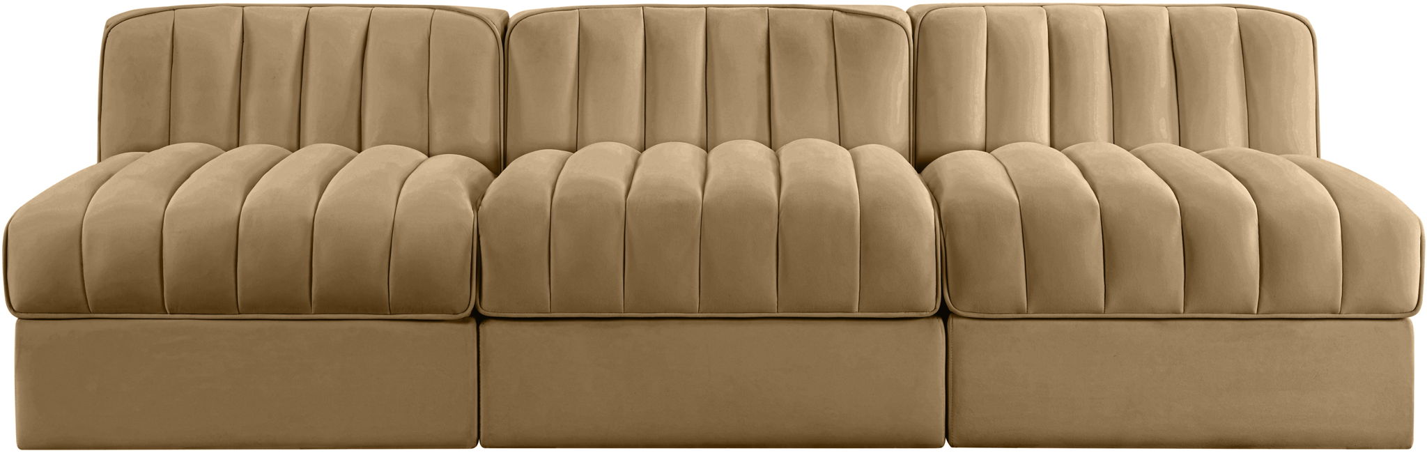 Rummi - Velvet Performance Fabric Upholstered 3 Piece Modular Armless Sofa - Urban Living Furniture (Los Angeles, CA)