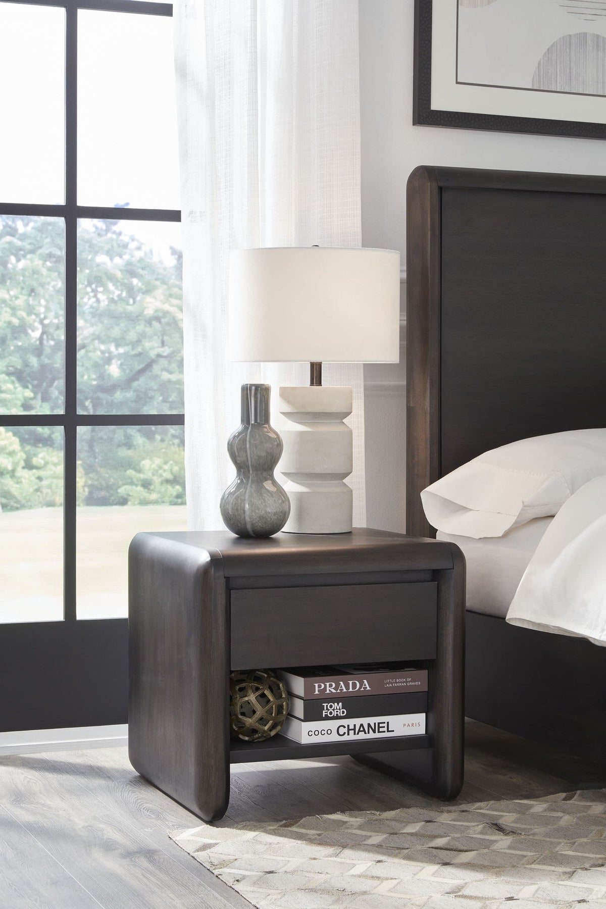 Xolani - One Drawer Acacia Wood Nightstand - Jaguar