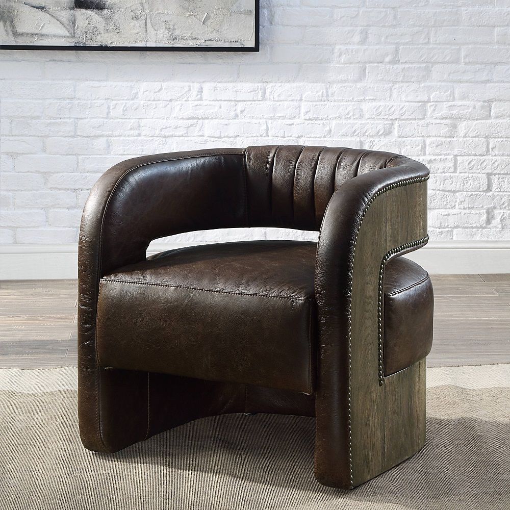 Feyre - Accent Chair - Espresso Top Grain Leather - Urban Living Furniture (Los Angeles, CA)
