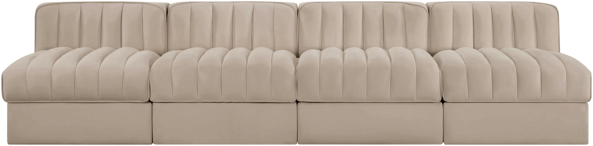 Rummi - Armless Velvet Performance Fabric Upholstered 4 Piece Modular Sofa - Urban Living Furniture (Los Angeles, CA)