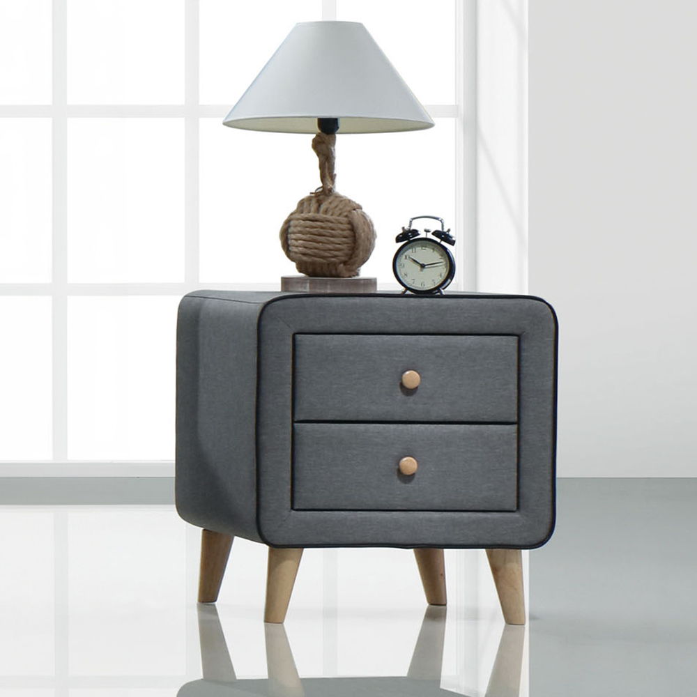 Valda - Nightstand - Light Gray Fabric - Urban Living Furniture (Los Angeles, CA)