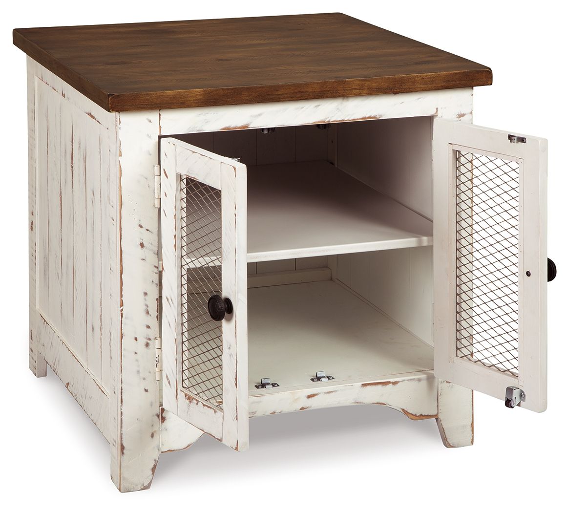 Wystfield - Rectangular End Table - 2 Doors - White / Brown - Urban Living Furniture (Los Angeles, CA)
