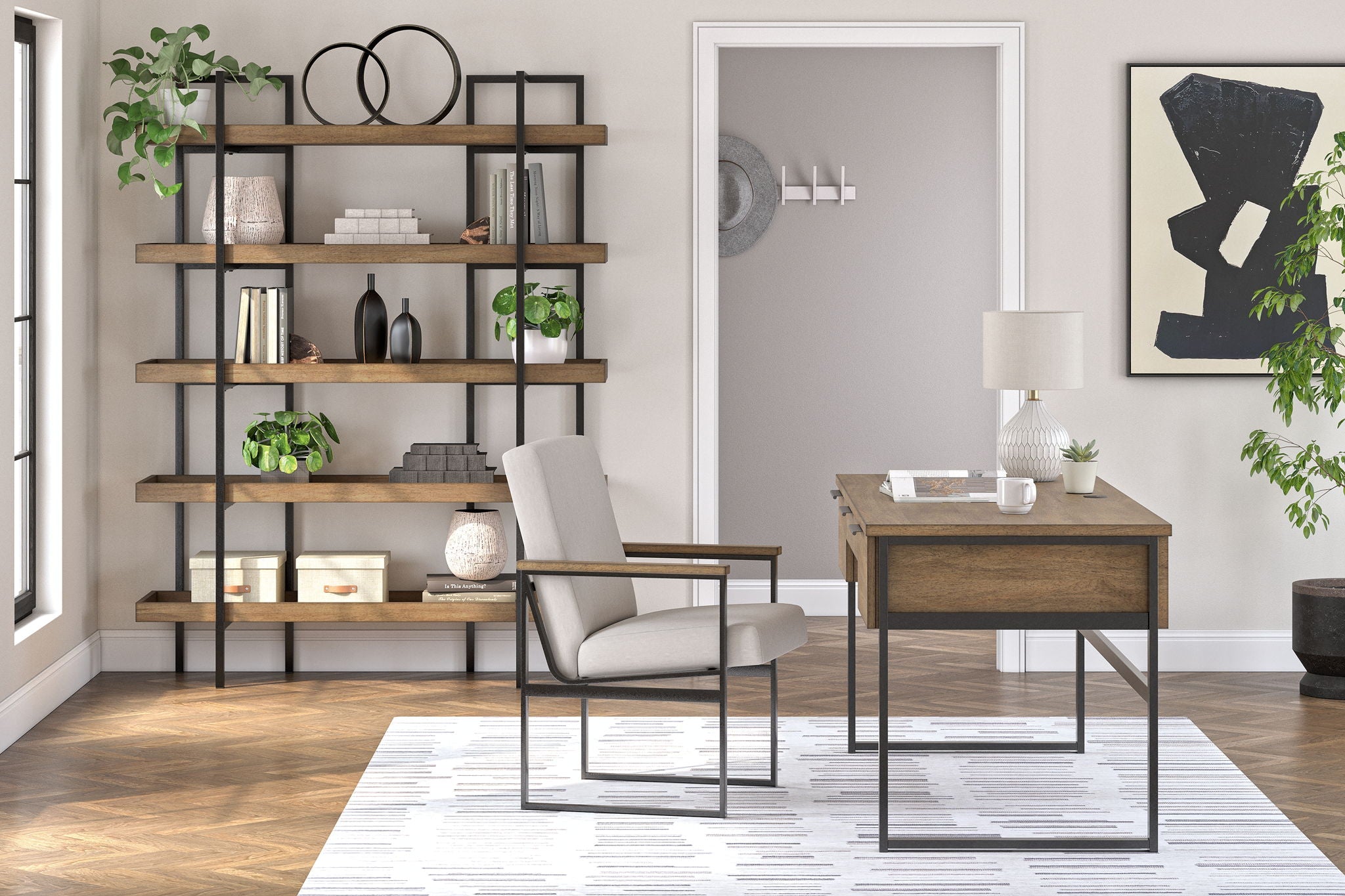 Montia - Home Office Desk, Desk Chair, Bookcase - Light Brown - Urban Living Furniture (Los Angeles, CA)
